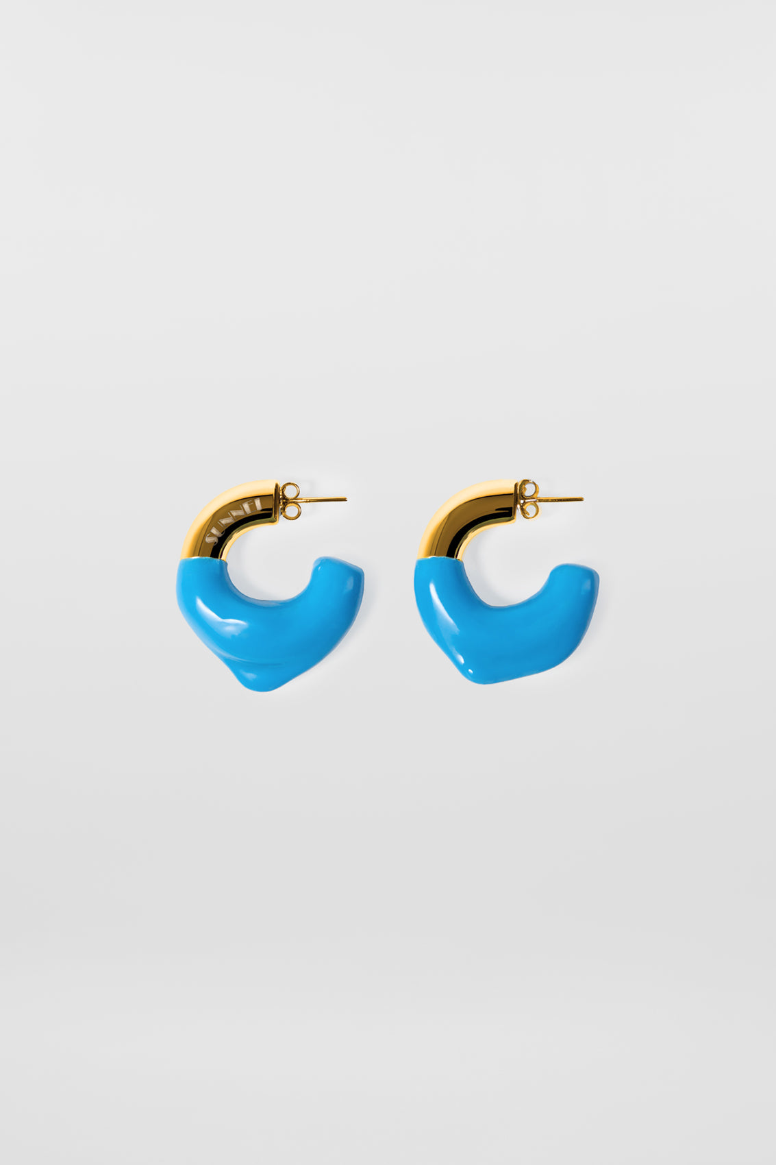 MINI RUBBERIZED EARRINGS GOLD / military green