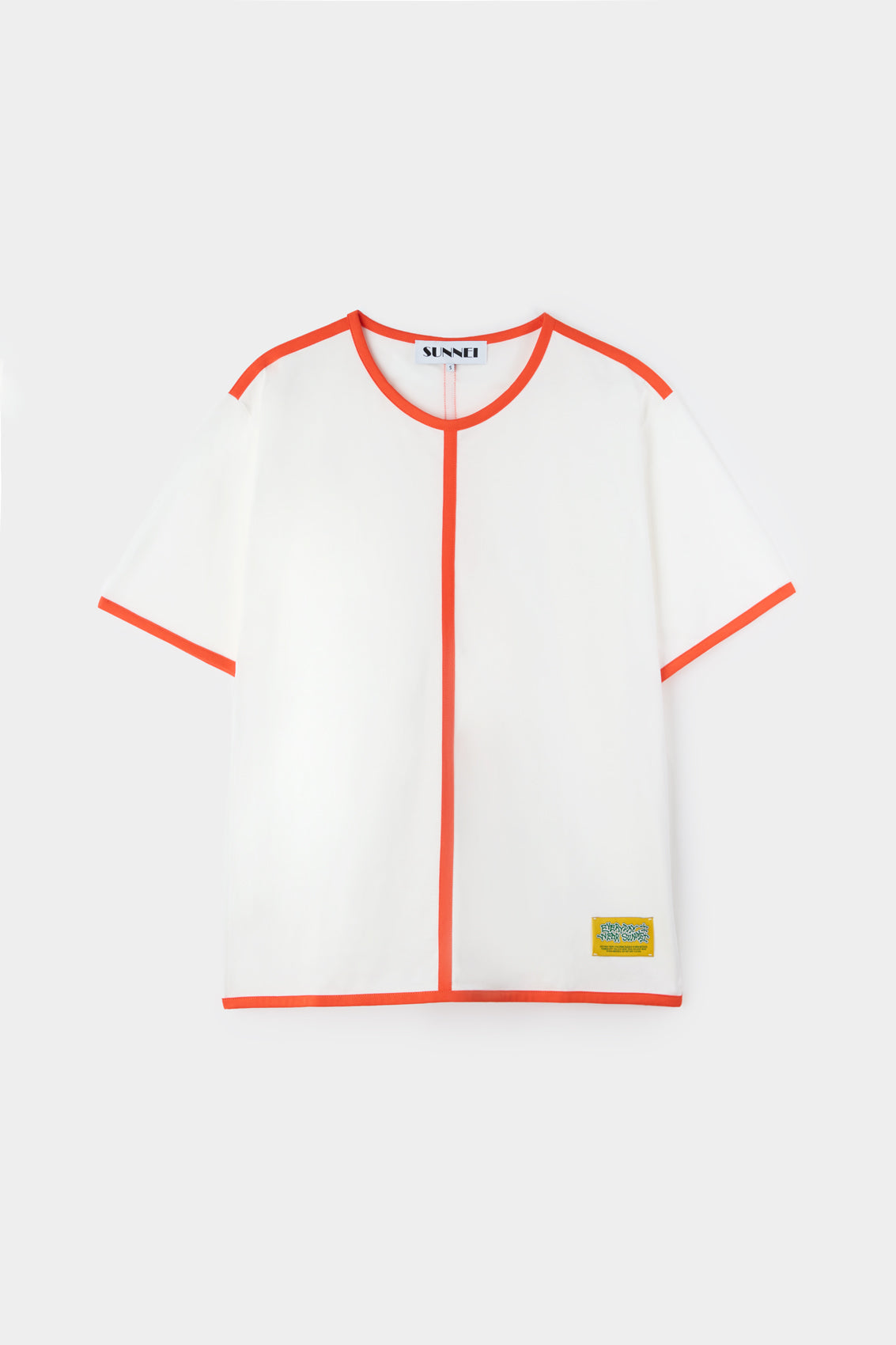 CLASSIC T-SHIRT WITH PROFILE / white & orange