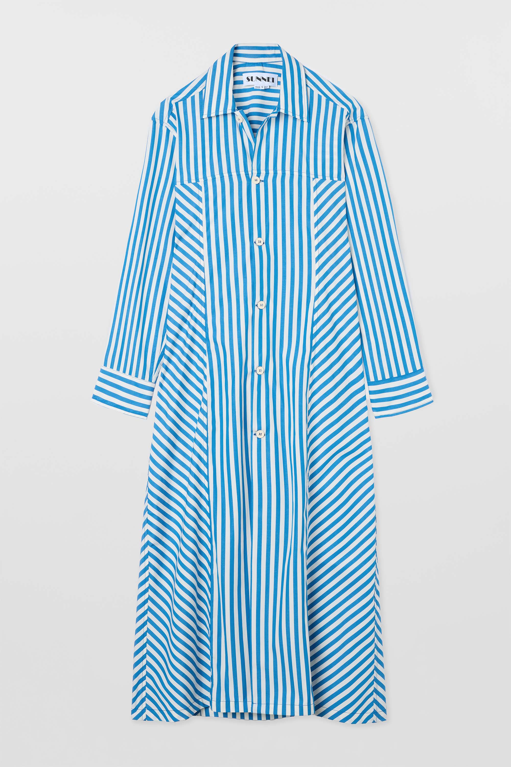 SHIRT DRESS / bluette & off White stripes