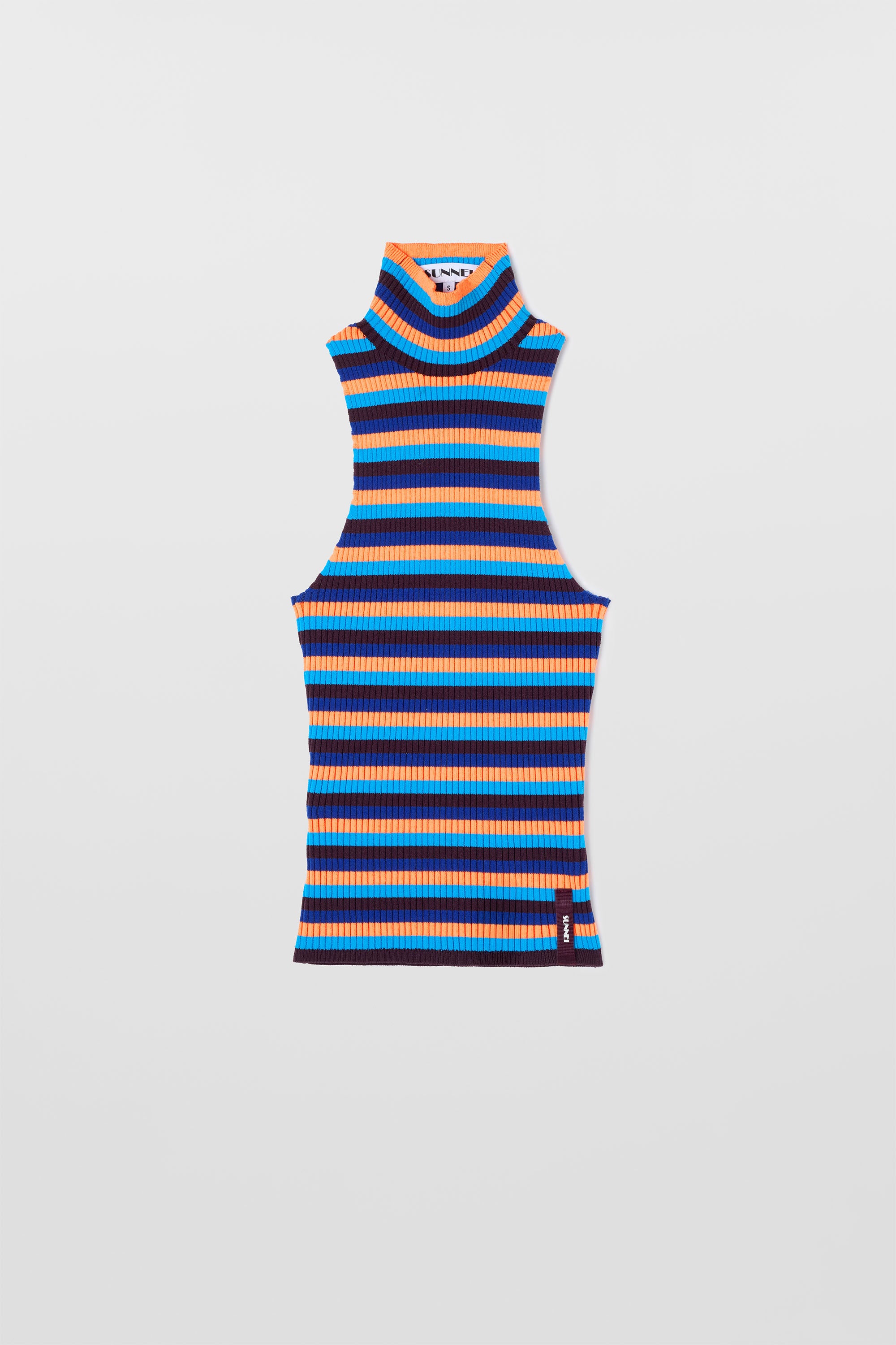 HIGHNECK KNIT TANK TOP / azure stripes – SUNNEI