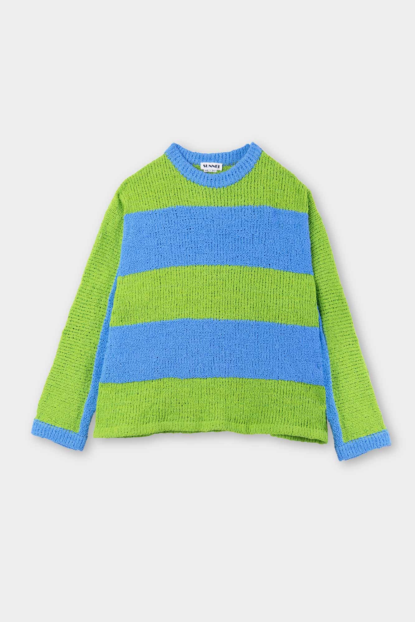 KNITTED JUMPER / azure & green – SUNNEI