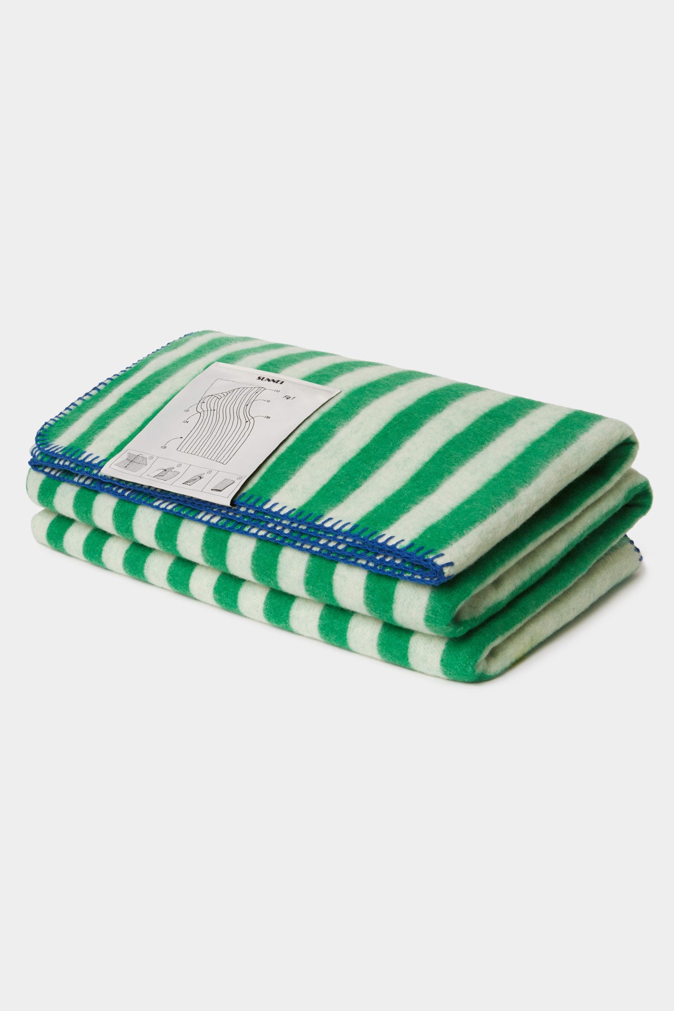 Striped blanket and its soft lamb color blue, light green, ecru, beige size 100 x 90 cm selling