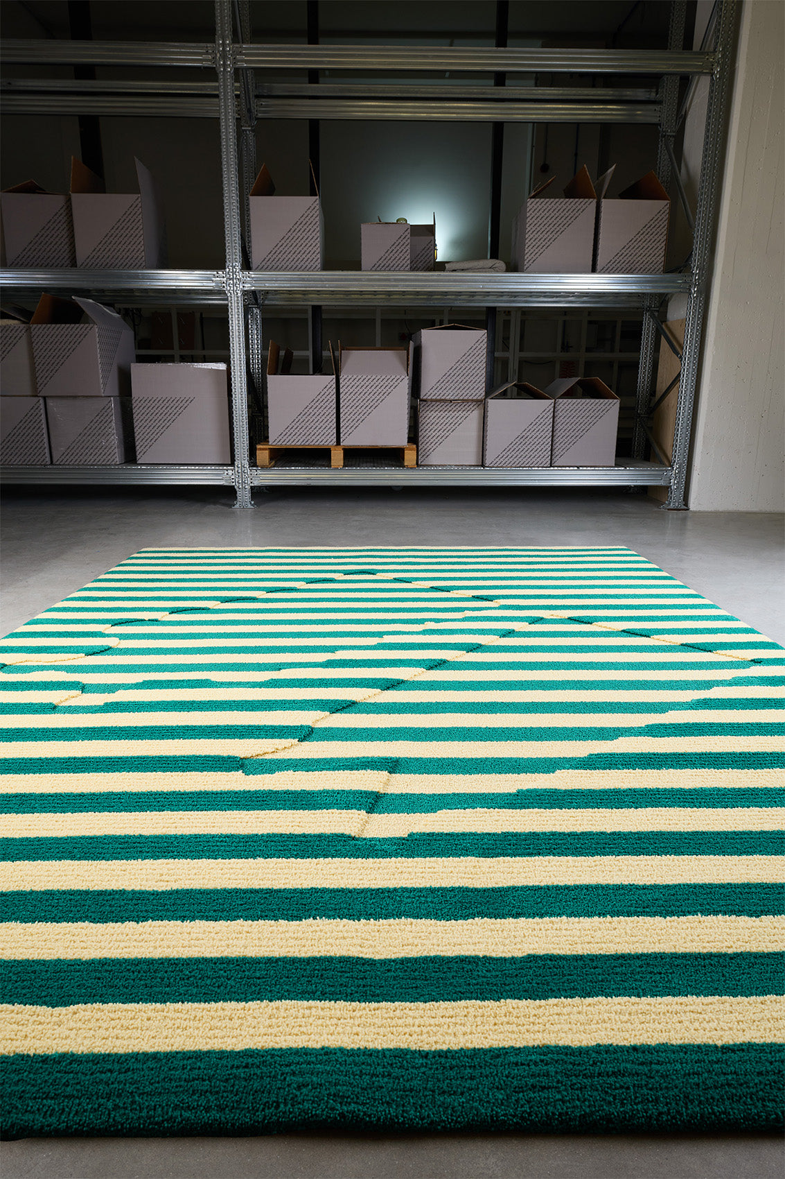 RANABITO RUG / green & beige