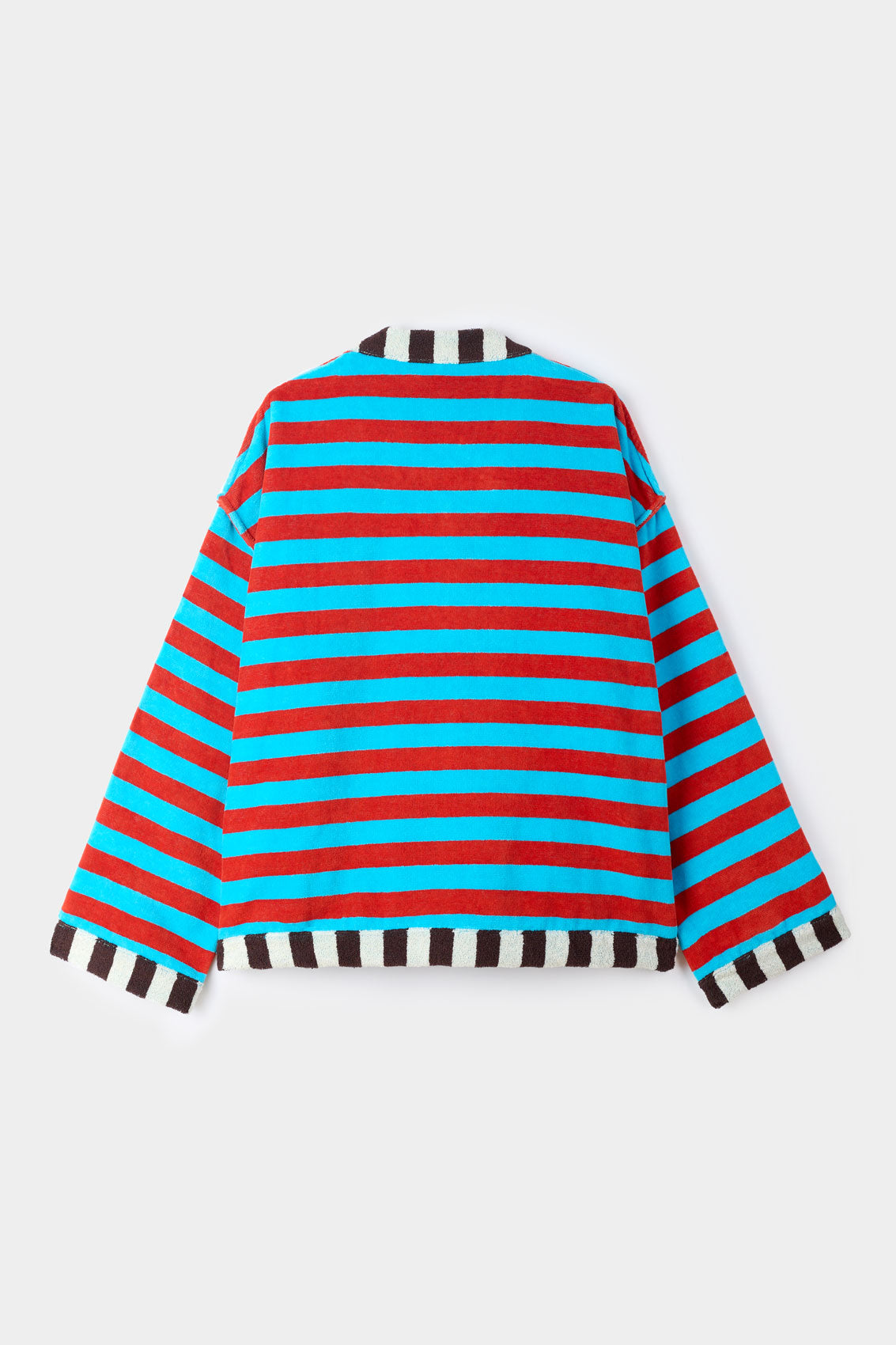 BEACH SWEATSHIRT / azure & red stripes