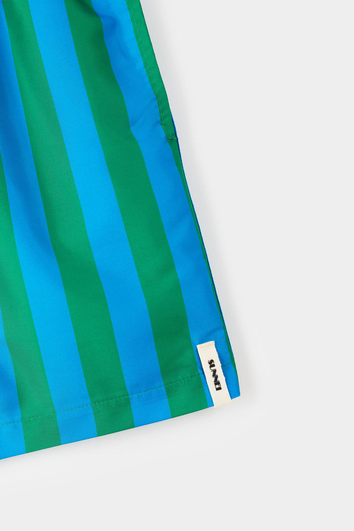 SWIMSHORTS / azure and greens stripes