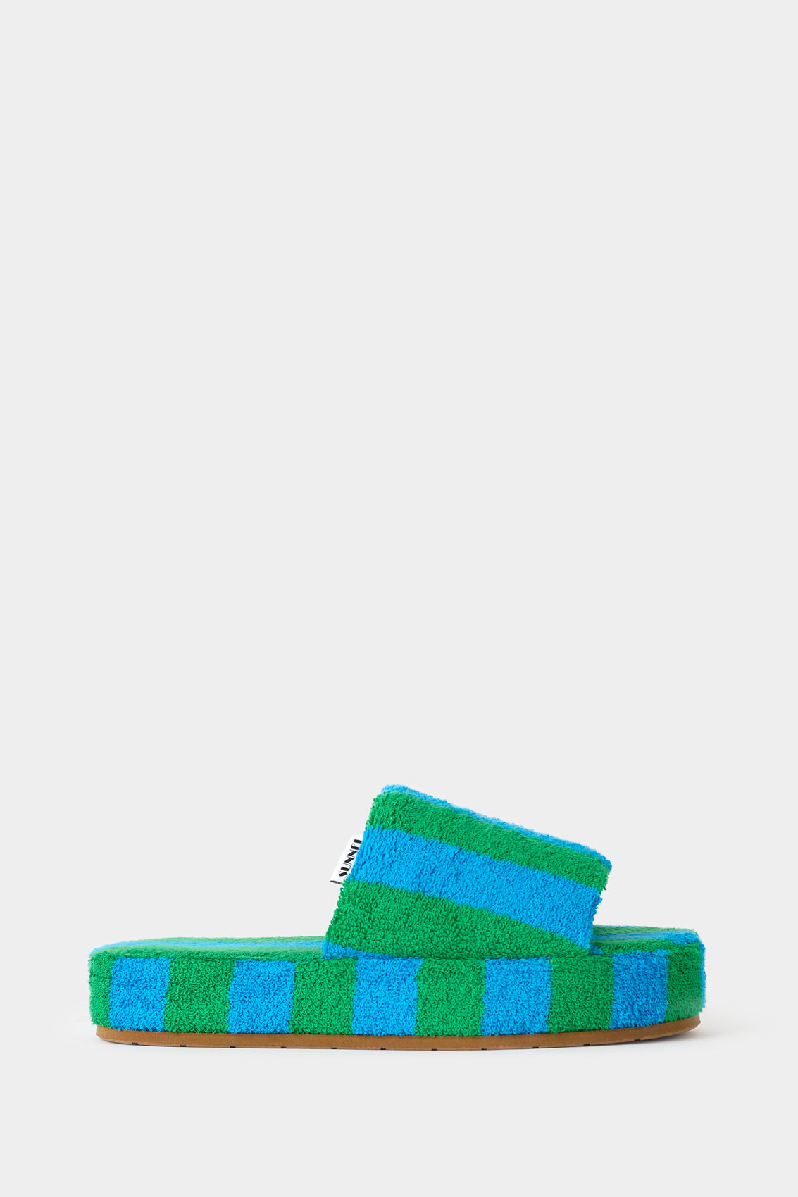 TOWEL DREAMY SLIDERS / azure & green stripes