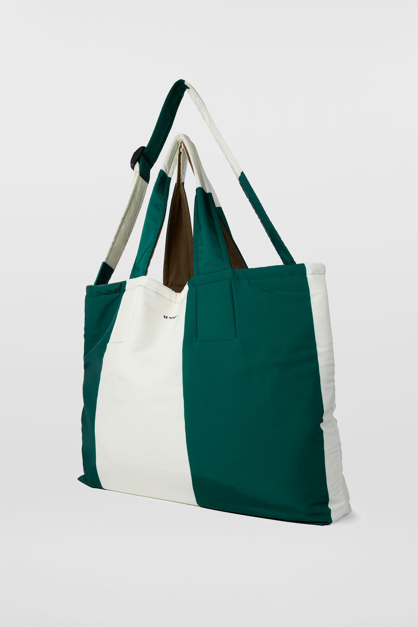 EVERYDAY REVERSIBLE BAG / off white, green & beige