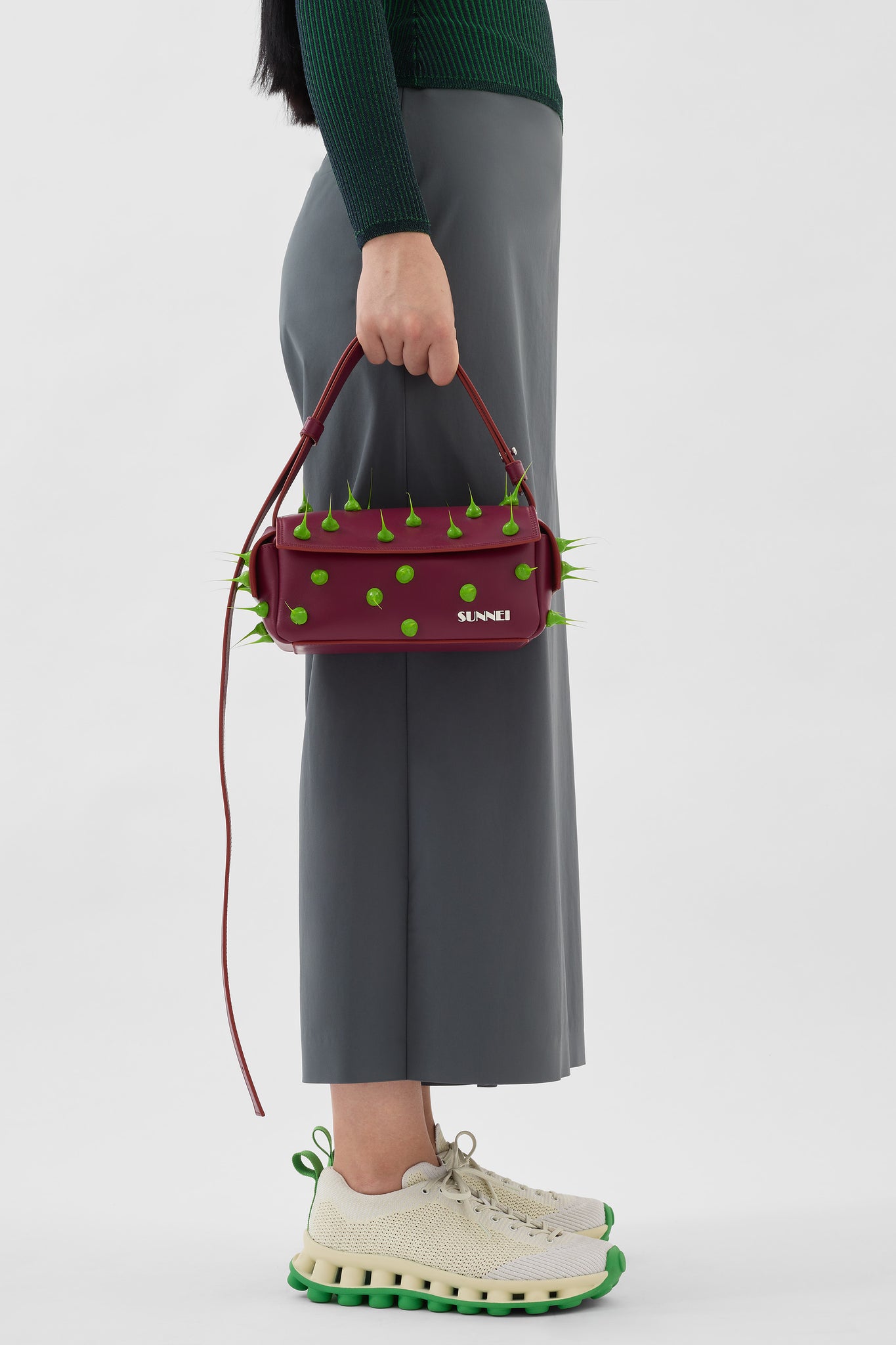 SPIKY SMALL LABAULETTO BAG / burgundy