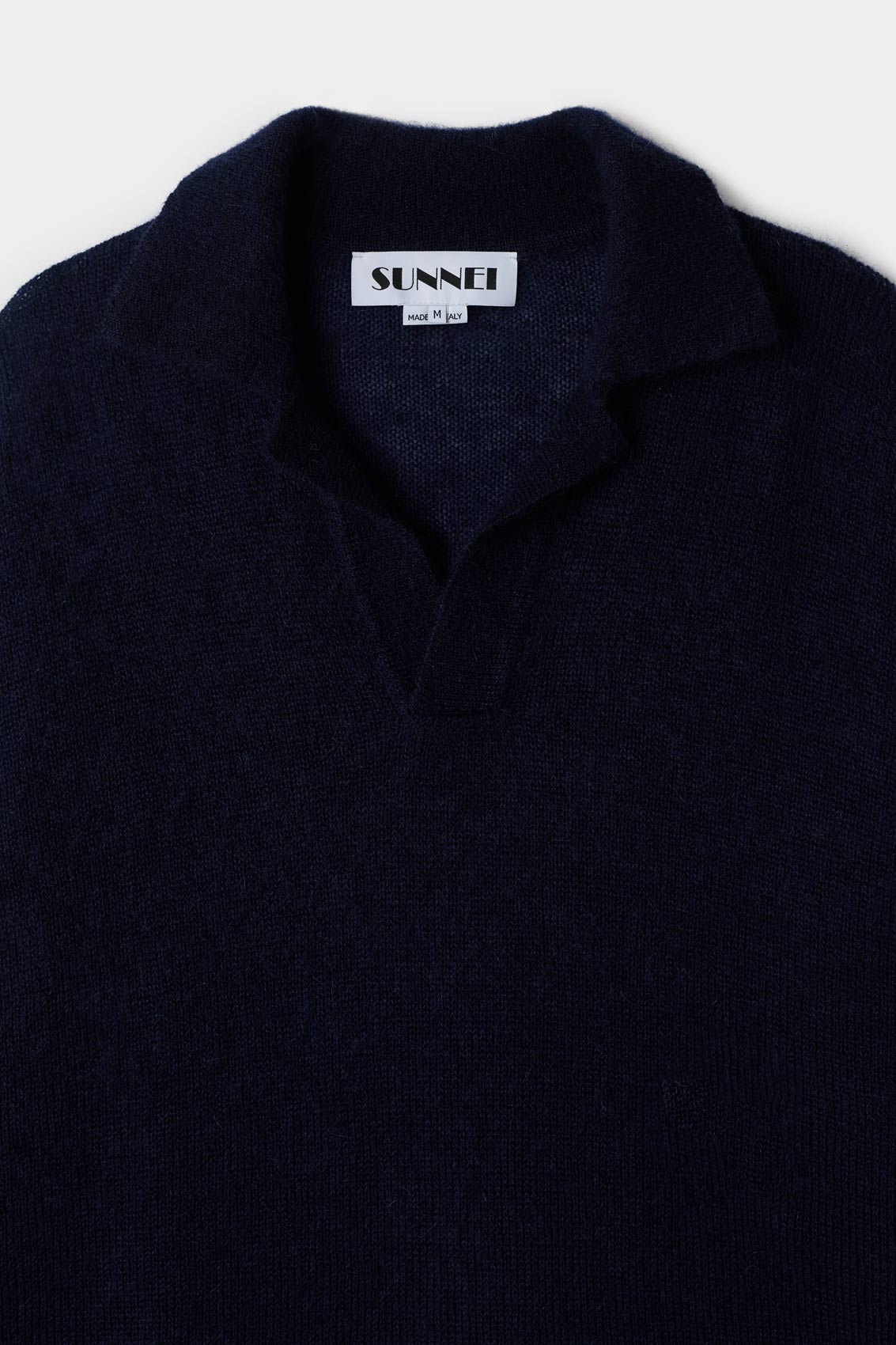 Auralee Brushed Super Kid Mohair Knit Polo - Blue | Garmentory