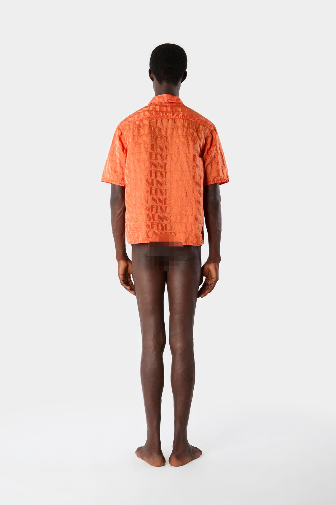 ALLOVER SHORT SLEEVES SHIRT / bright orange