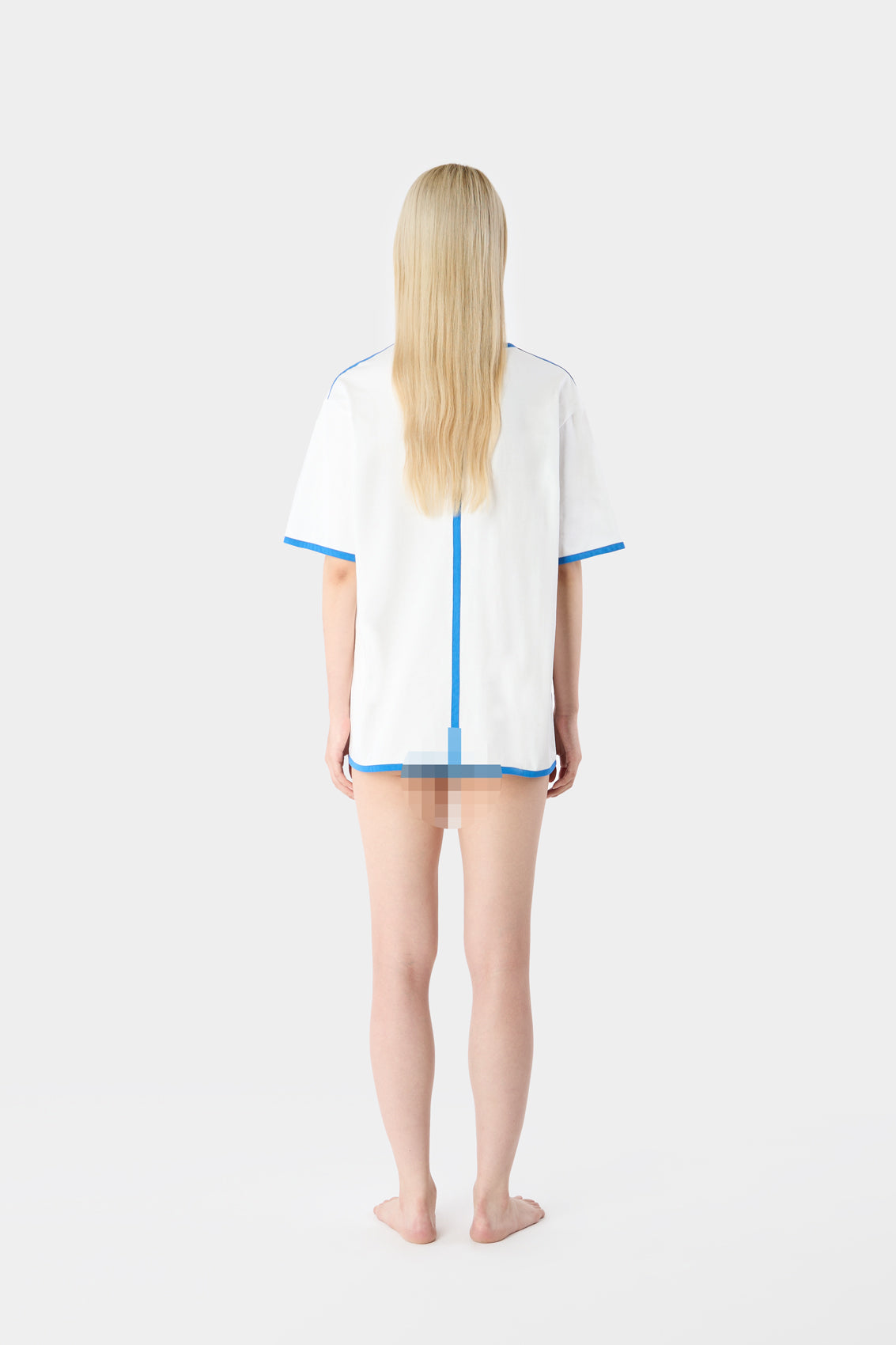 CLASSIC T-SHIRT WITH PROFILE / white & dark navy