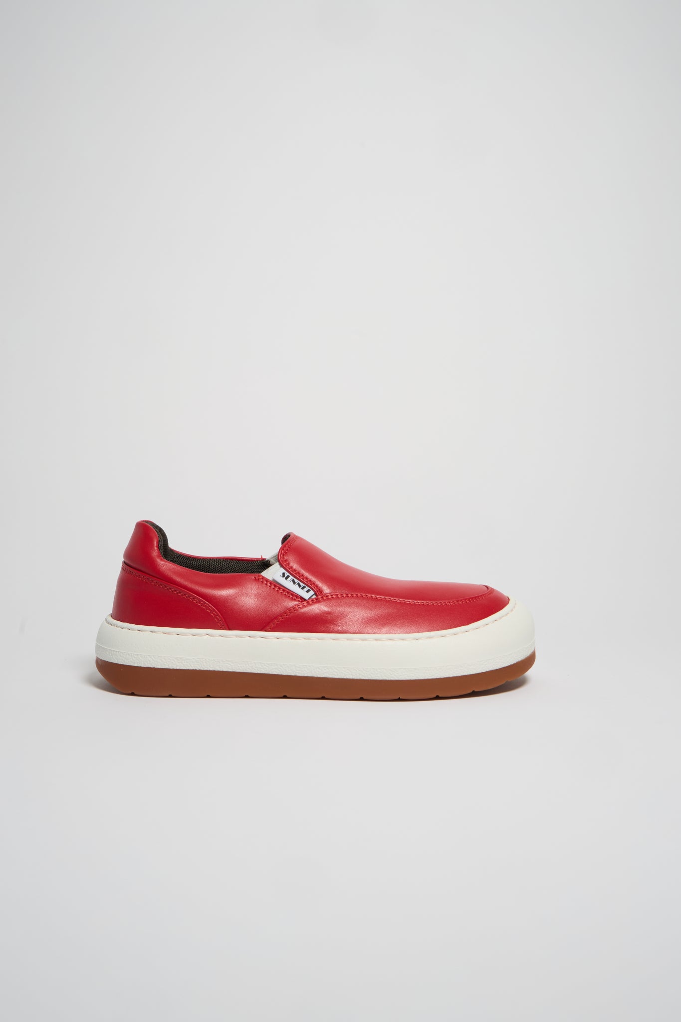 RED LEATHER DREAMY SLIP ON SHOES