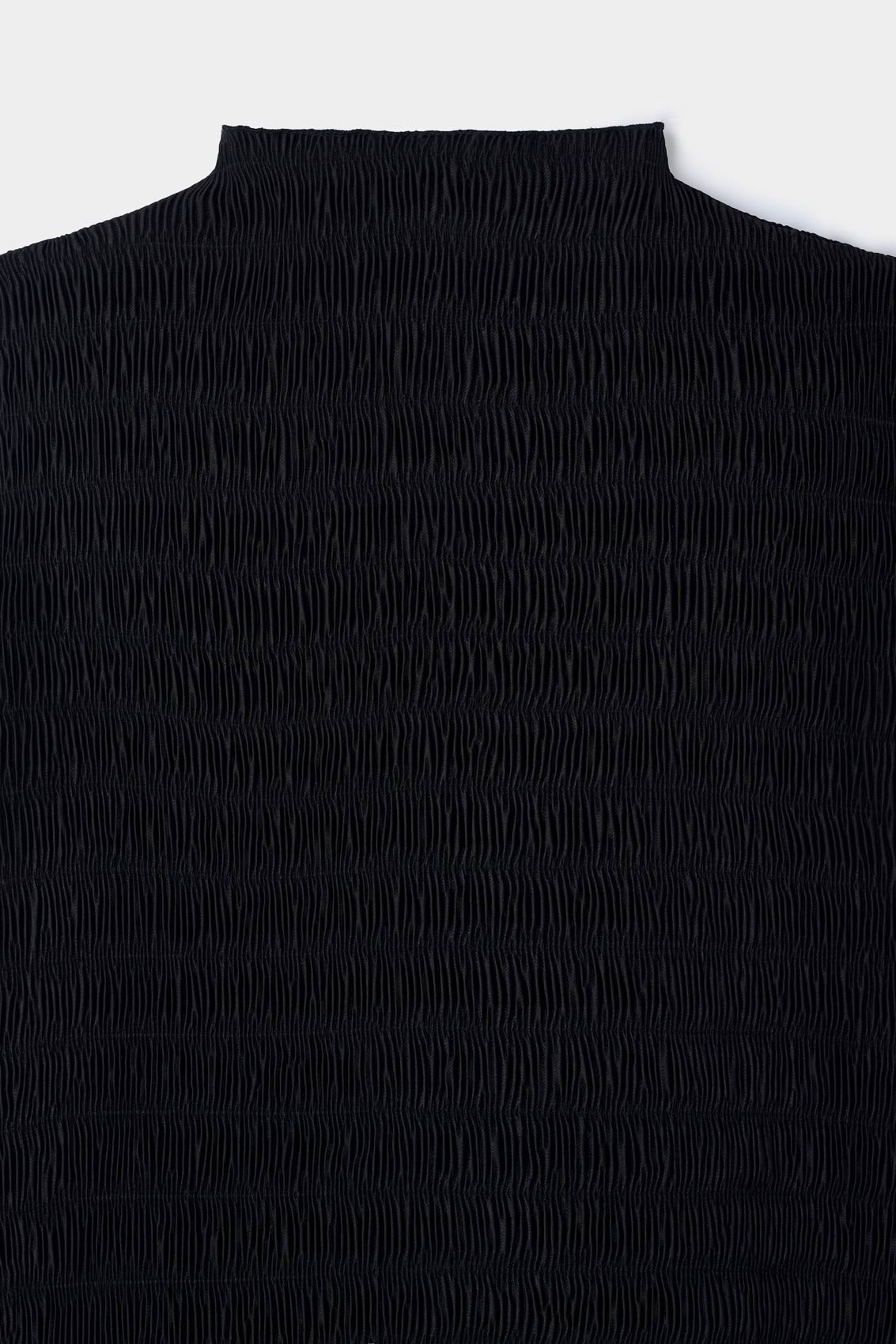 FRISE' HIGH NECK SLEEVELESS TOP / black