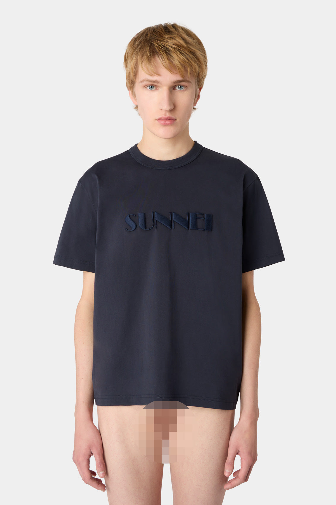 Tシャツ・カットソー SUNNEI Men T-shirt Blue MRTWXJER069 7941 EMBROIDERED BIG LOGO T-SHIRT / blue SUNNEI