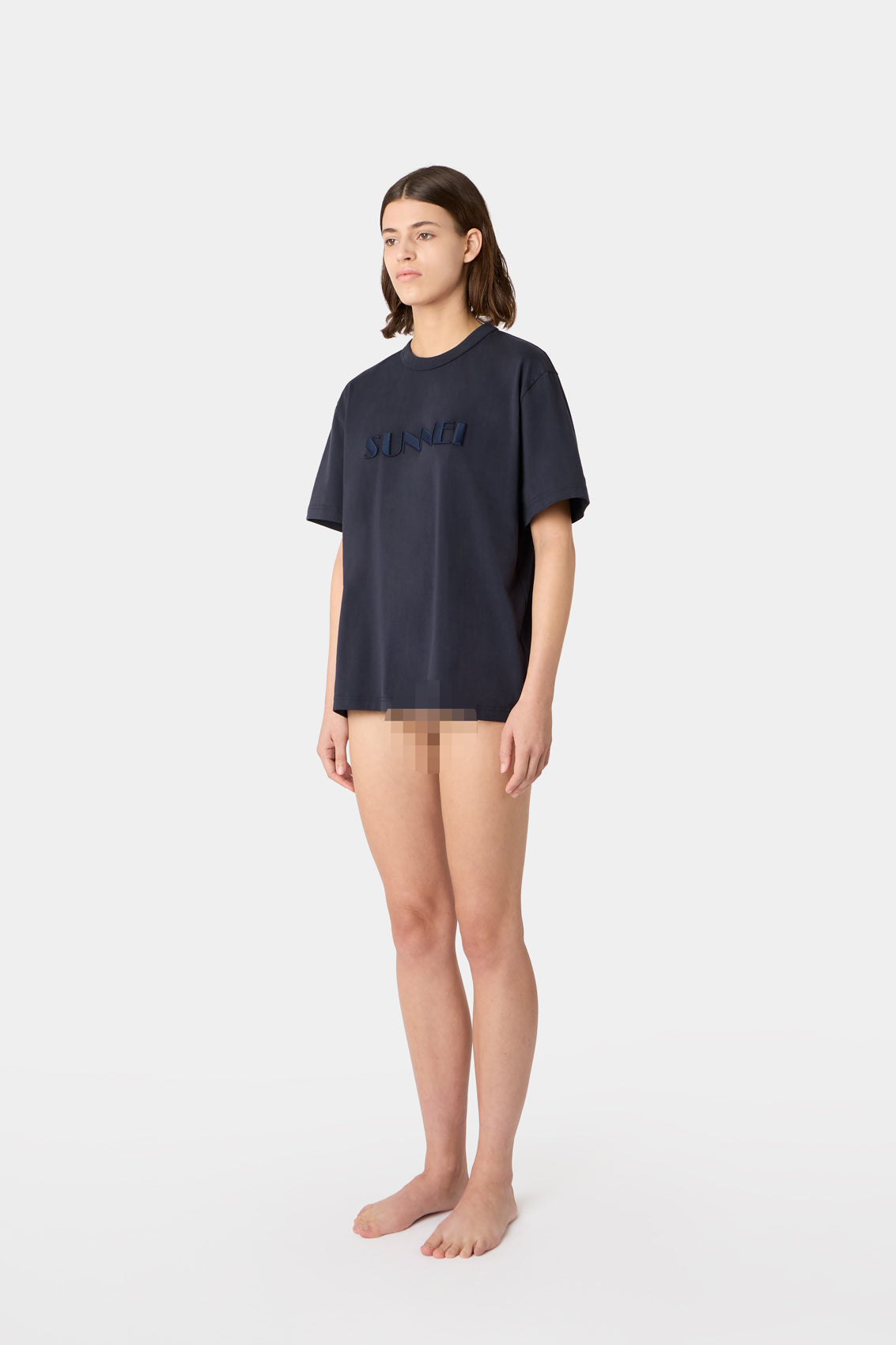 Tシャツ・カットソー SUNNEI Men T-shirt Blue MRTWXJER069 7941 EMBROIDERED BIG LOGO T-SHIRT / blue SUNNEI