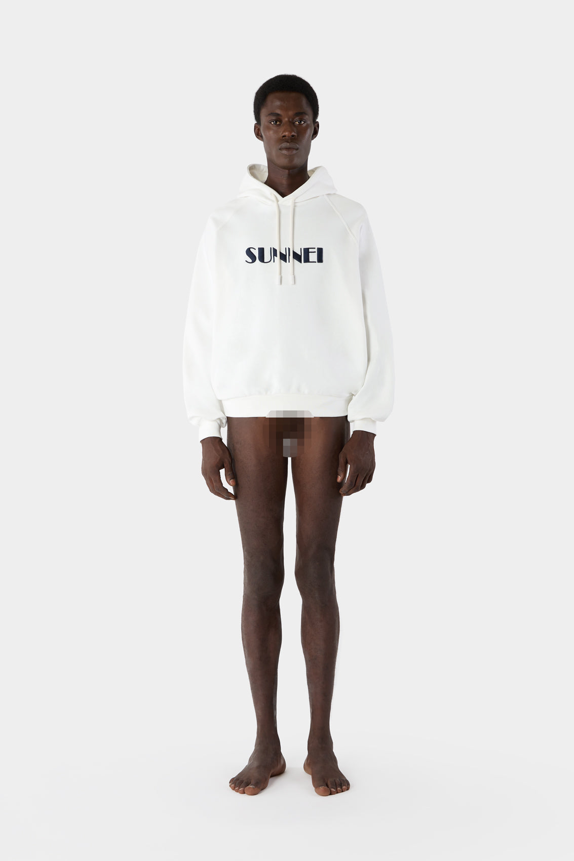 EMBROIDERED HOODIE / white