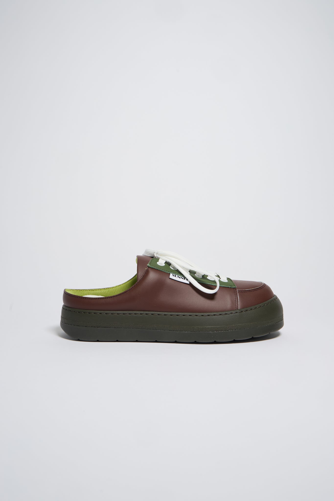 DREAMY SABOT / leather / military green & brown