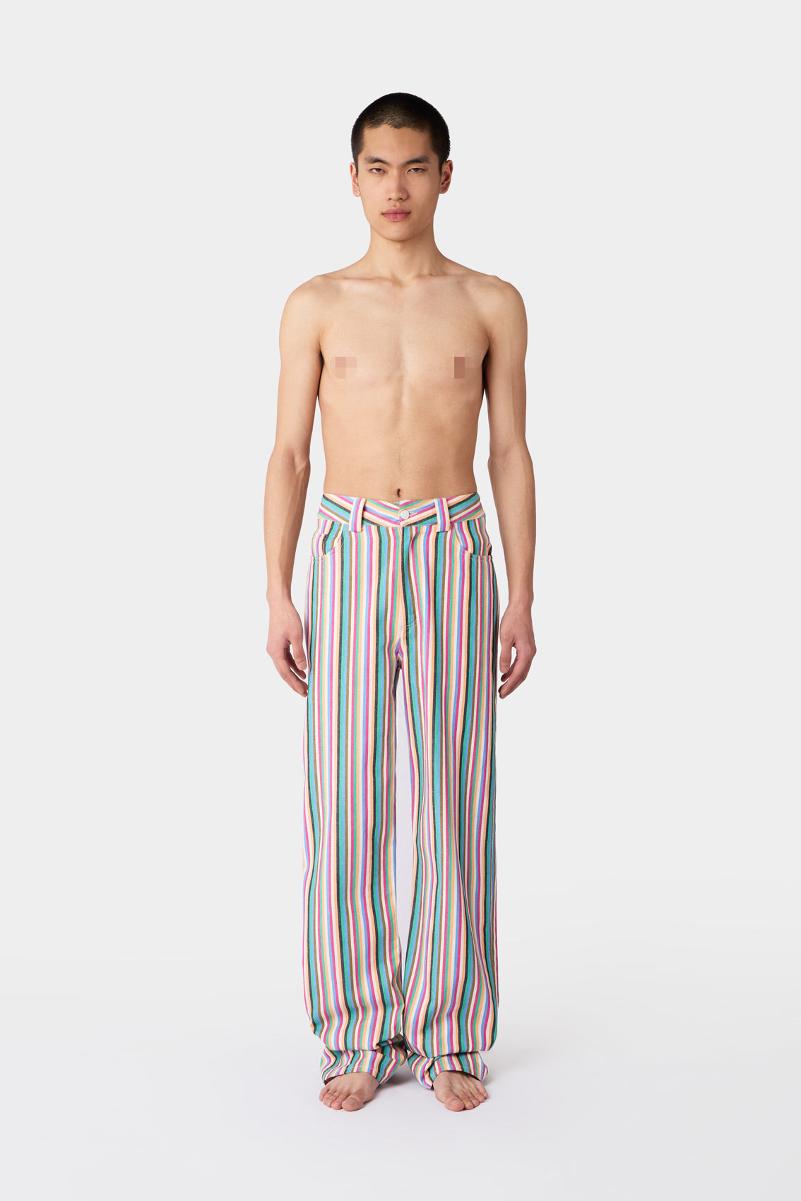 BELLIDENTRO PANTS / denim / multicolor stripes