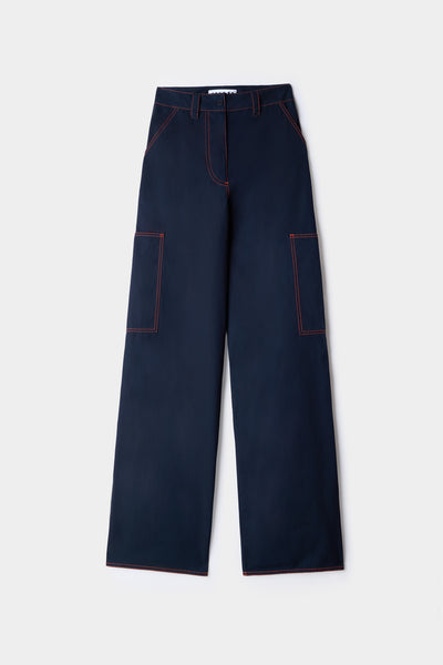 FIT LOOSE PANTS / mid washed denim