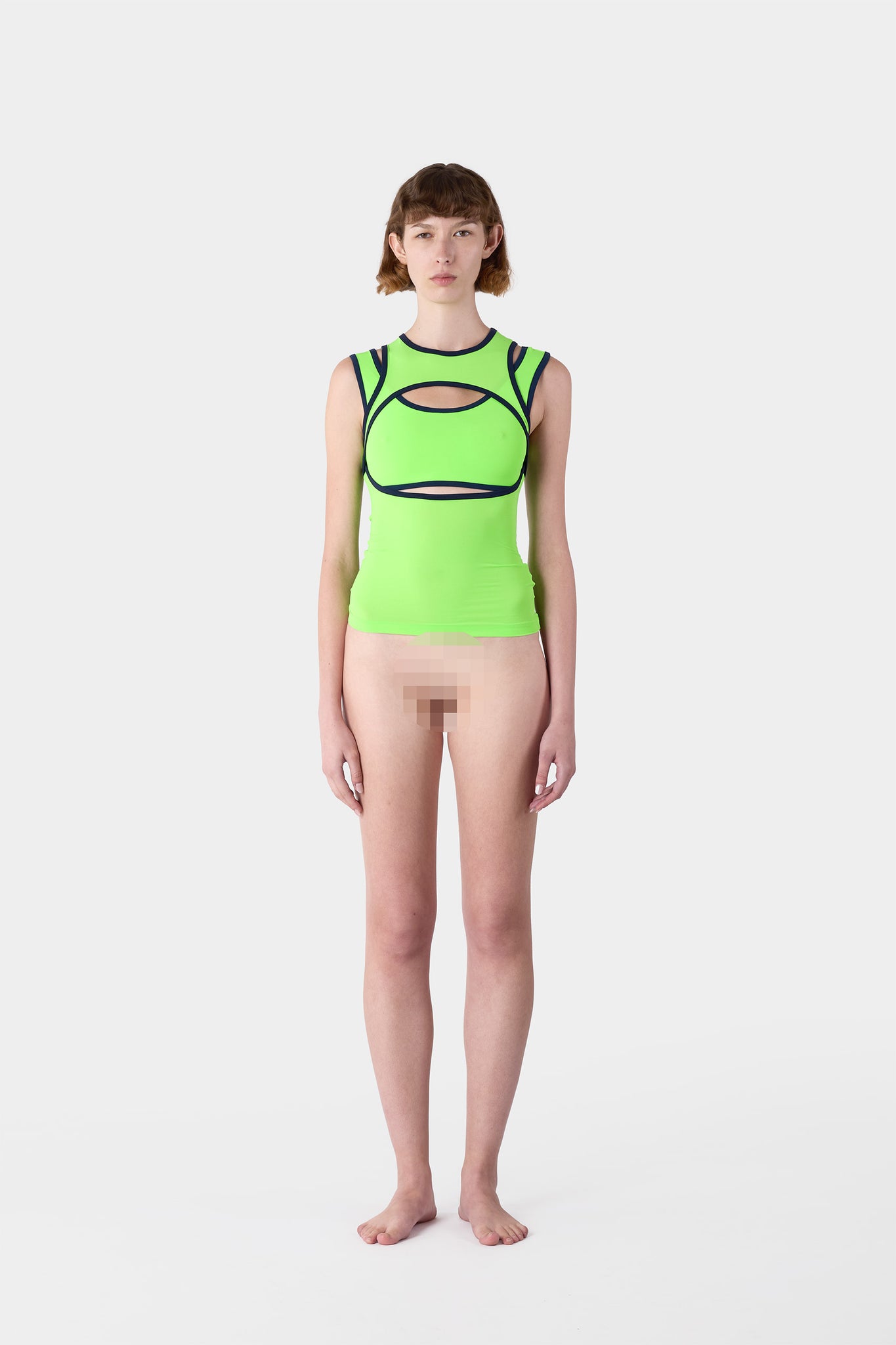 SUPER STRETCH COMBINED TOP / fluo green