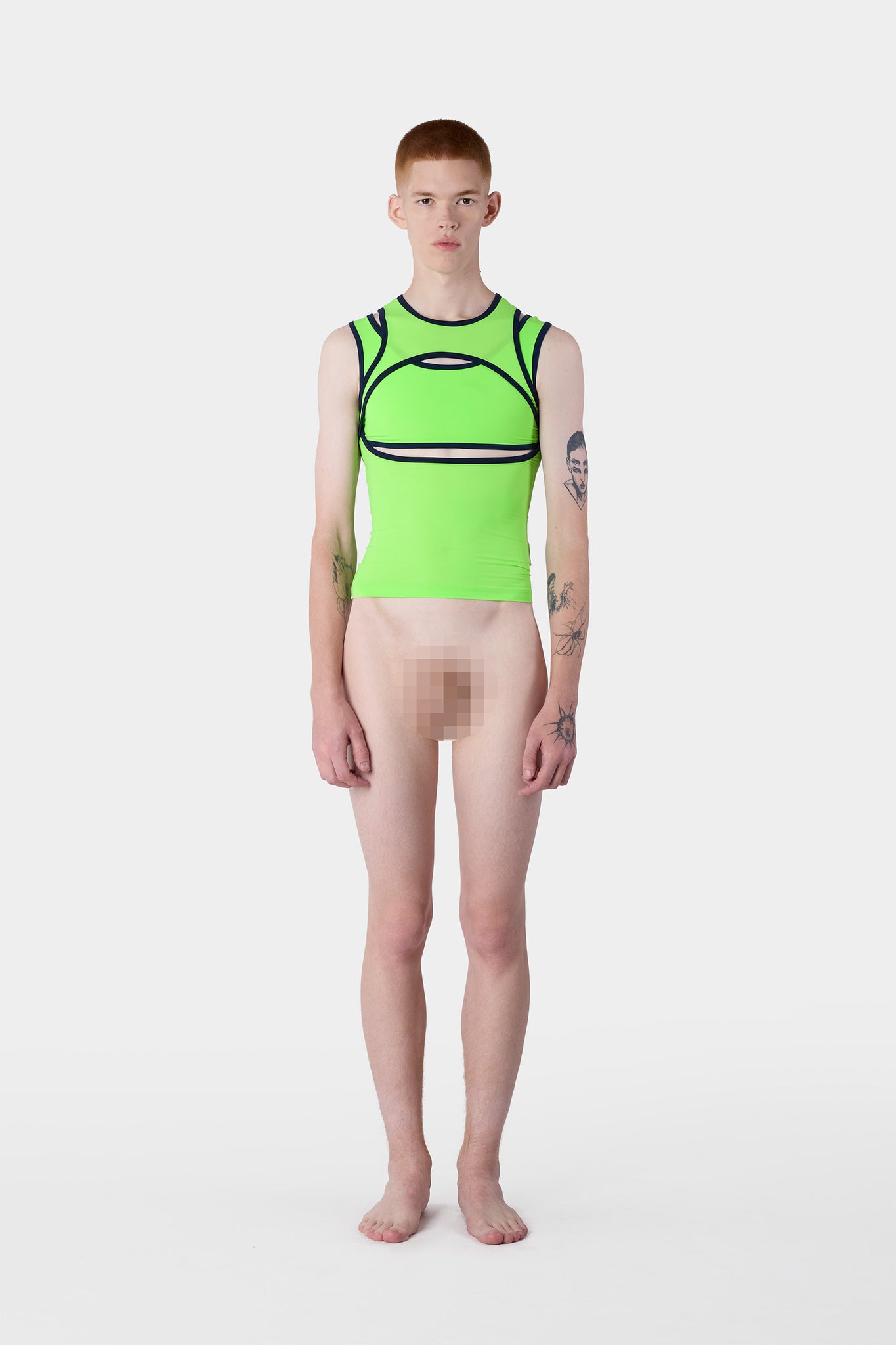 SUPER STRETCH COMBINED TOP / fluo green