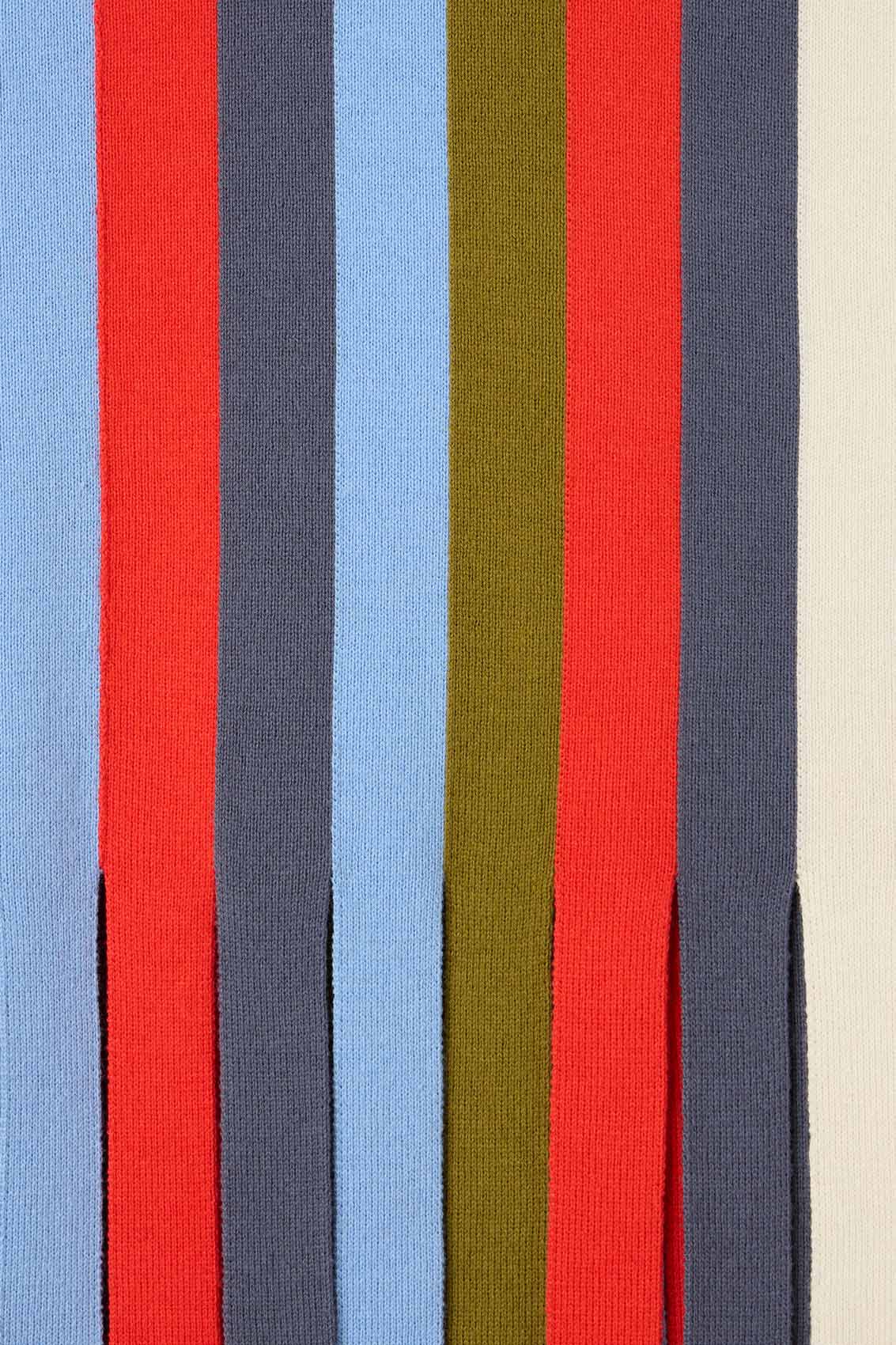MAGLIAUNITA FRINGE SLEEVELESS POLO / multicolor stripes