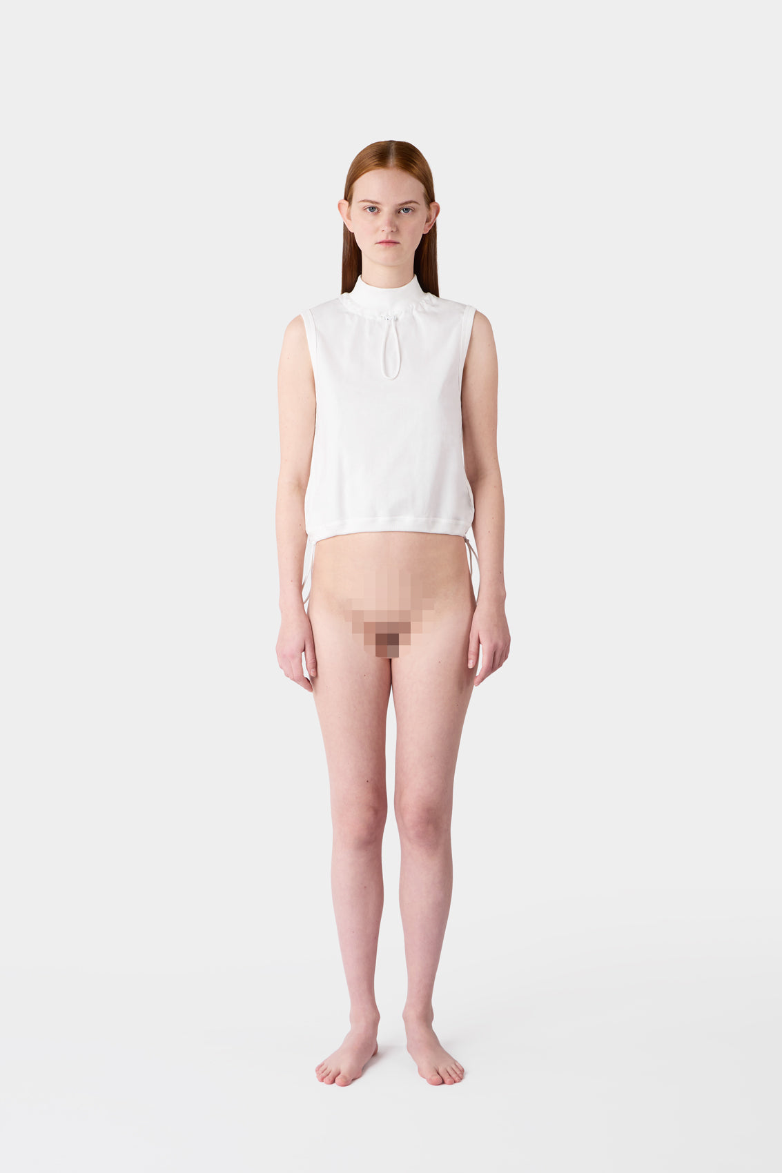 HIGHNECK COULISSE TOP / off white