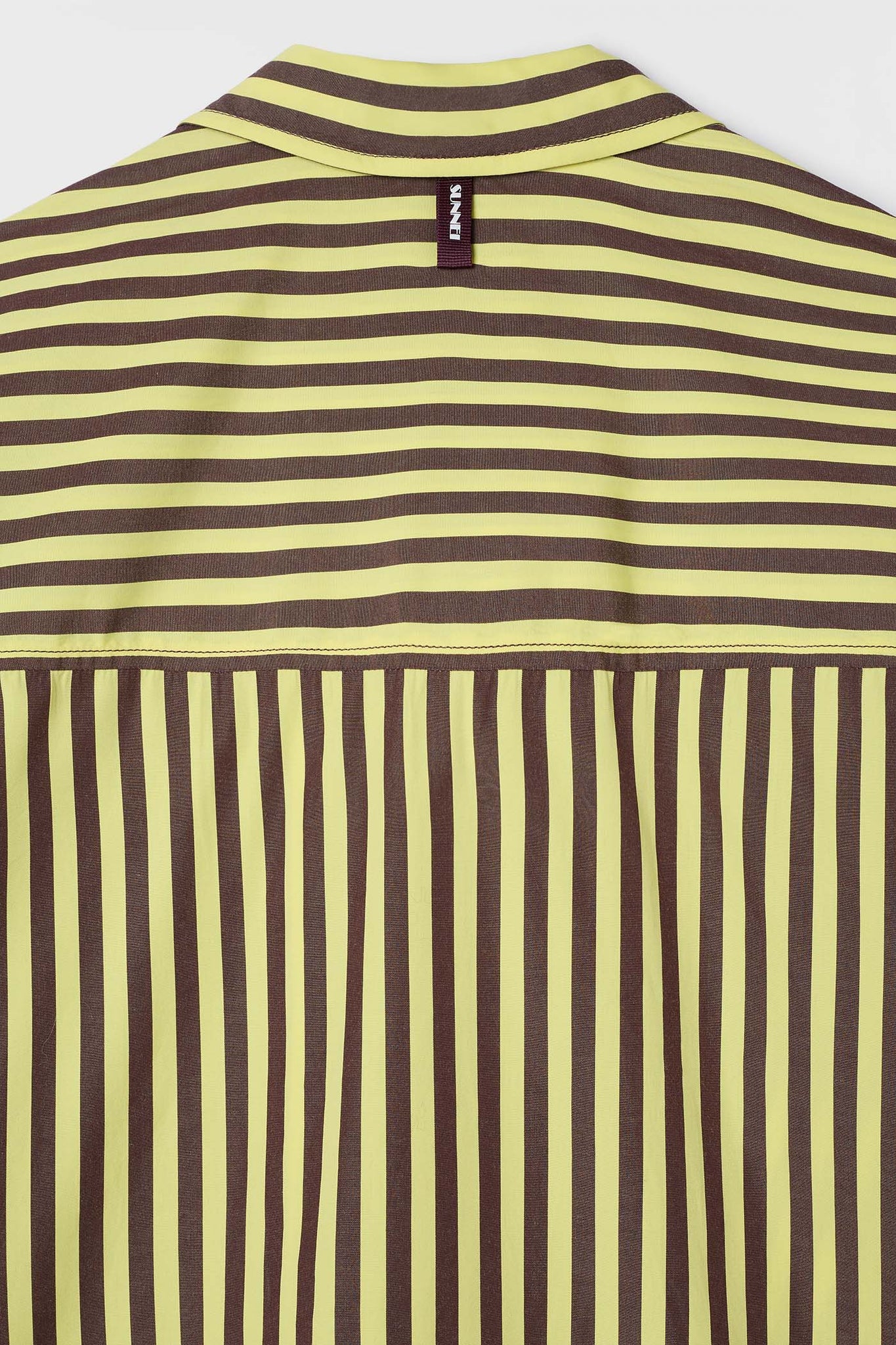 OVER SHIRT / burnt aubergine & yellow stripes