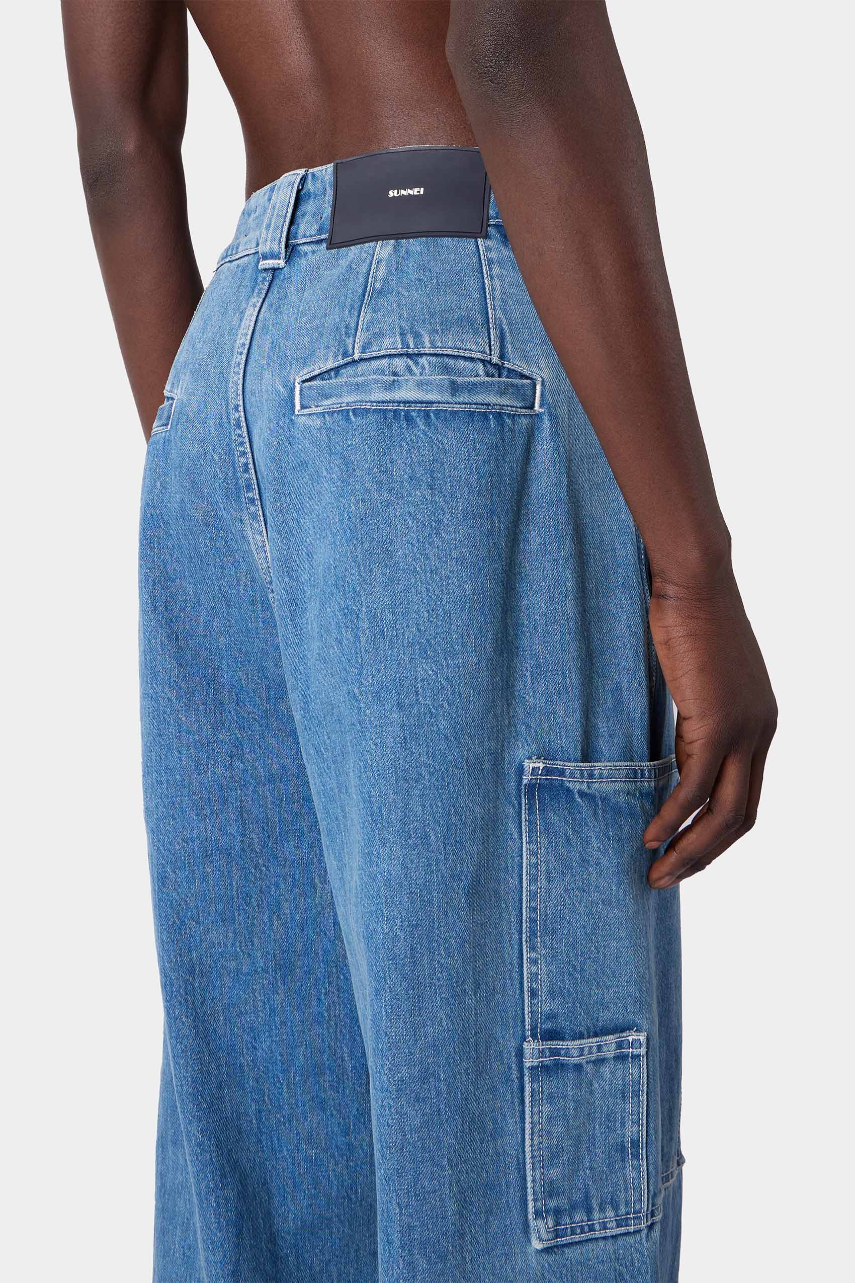 CARGO RICK PANTS / light washed denim