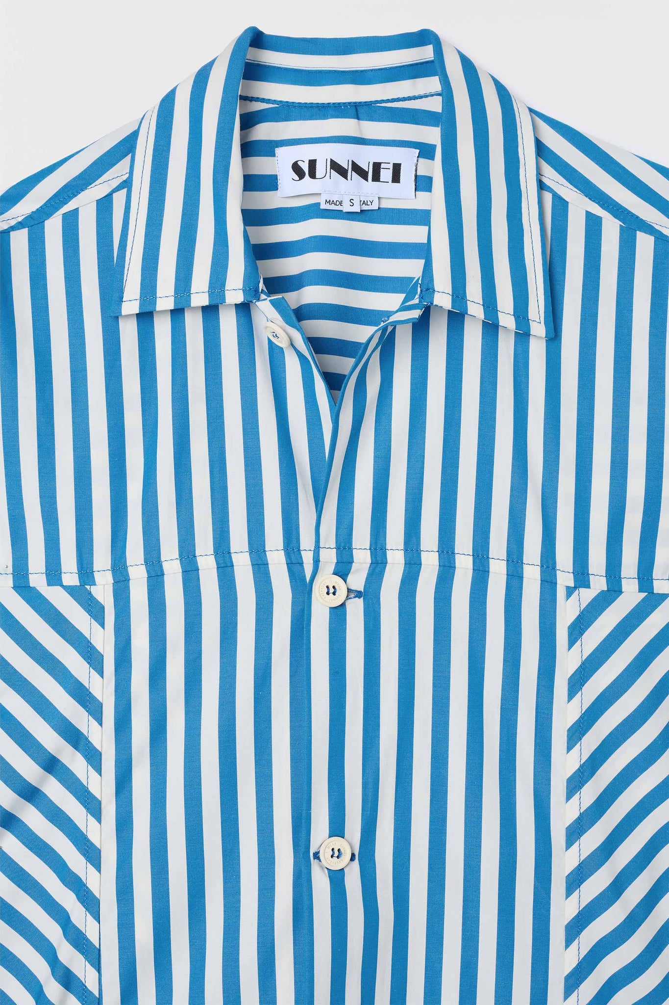 SHIRT DRESS / bluette & off white stripes