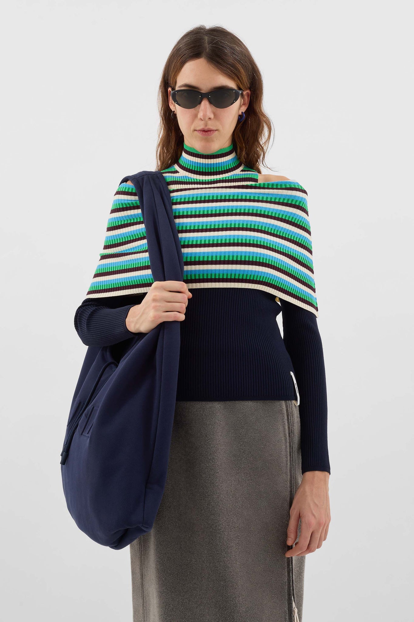 FOLDED TOP / dark blue