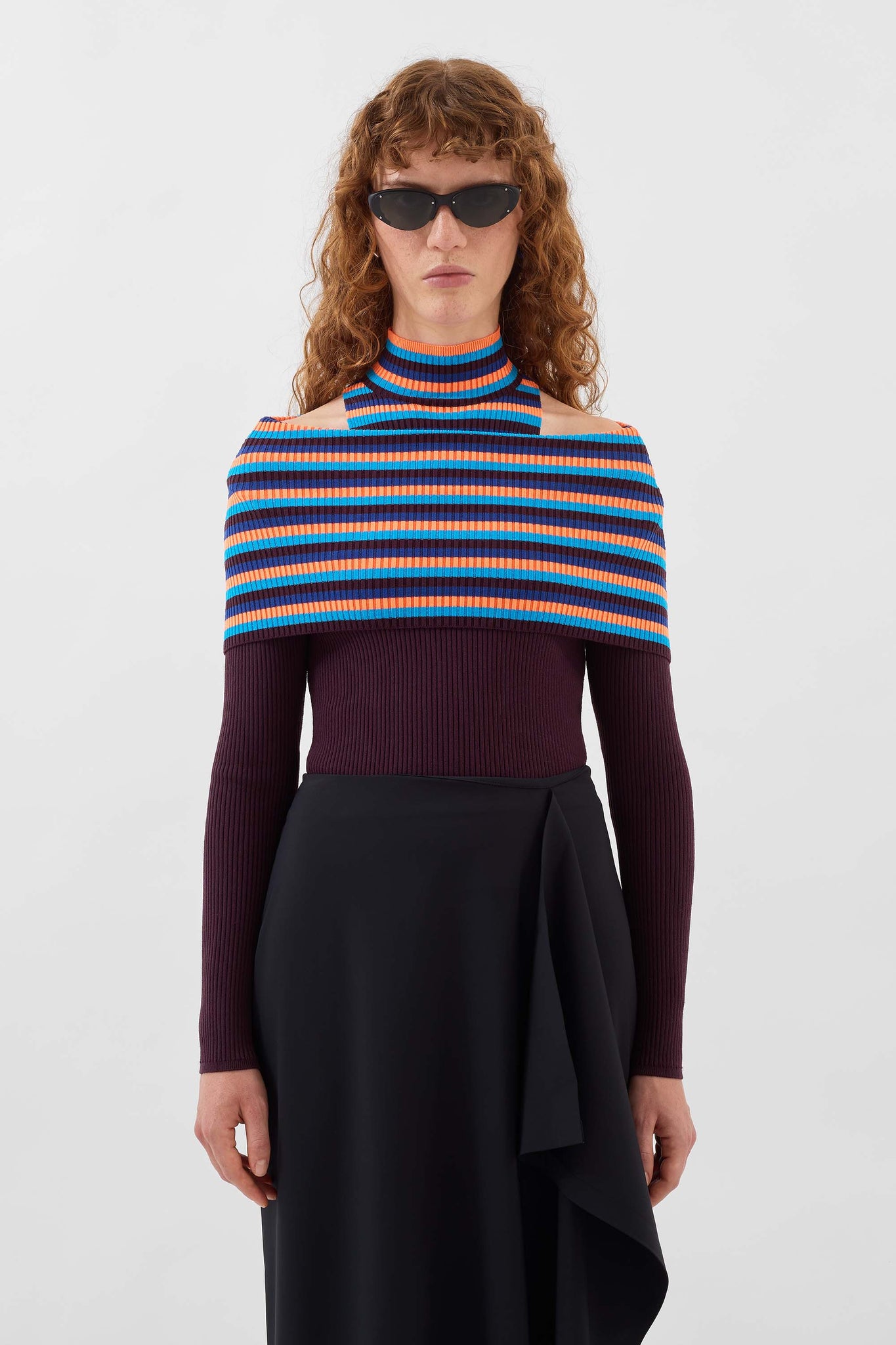 FOLDED TOP / burnt aubergine