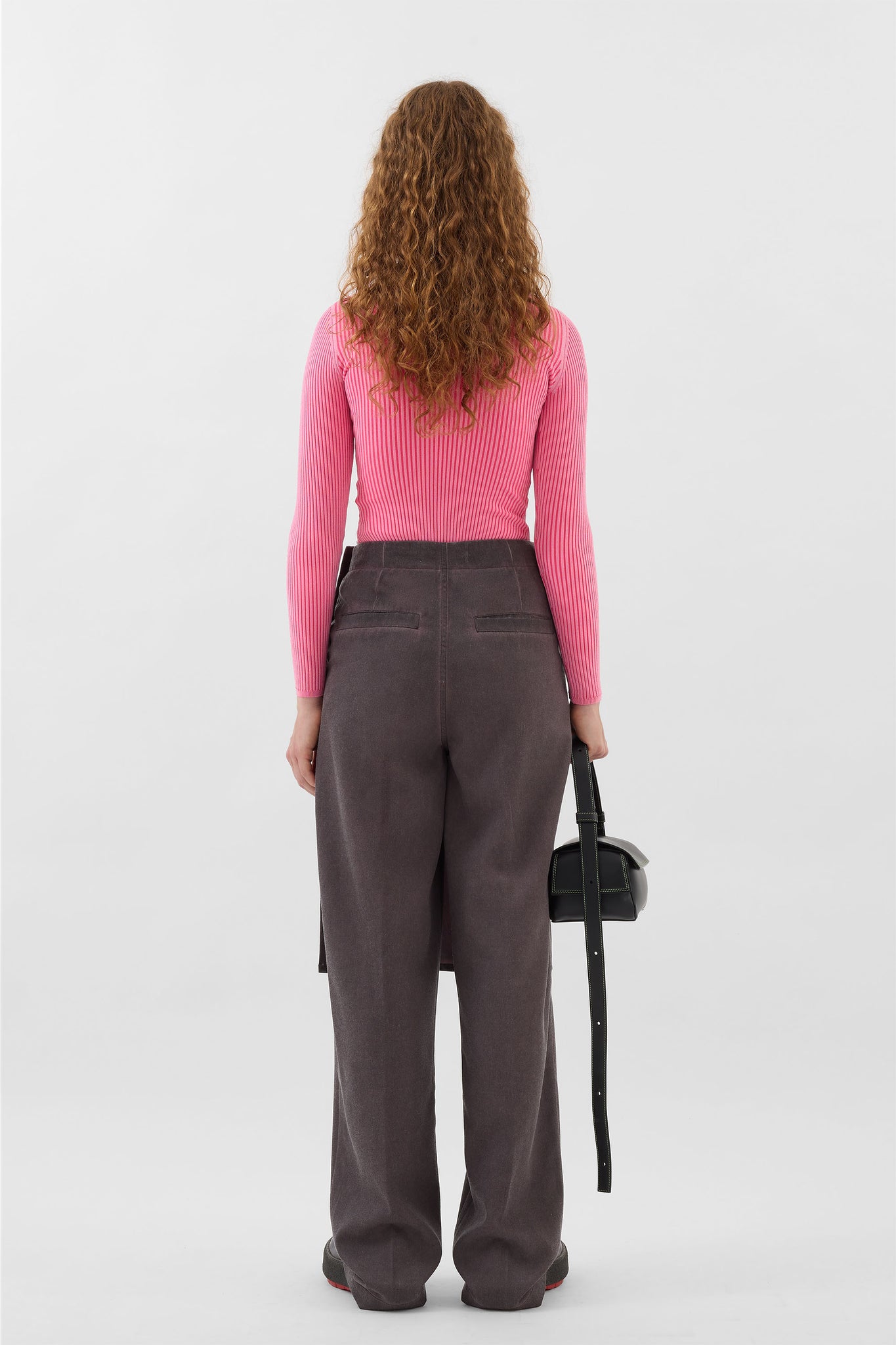 FITTED TOP W ZIP / electric pink