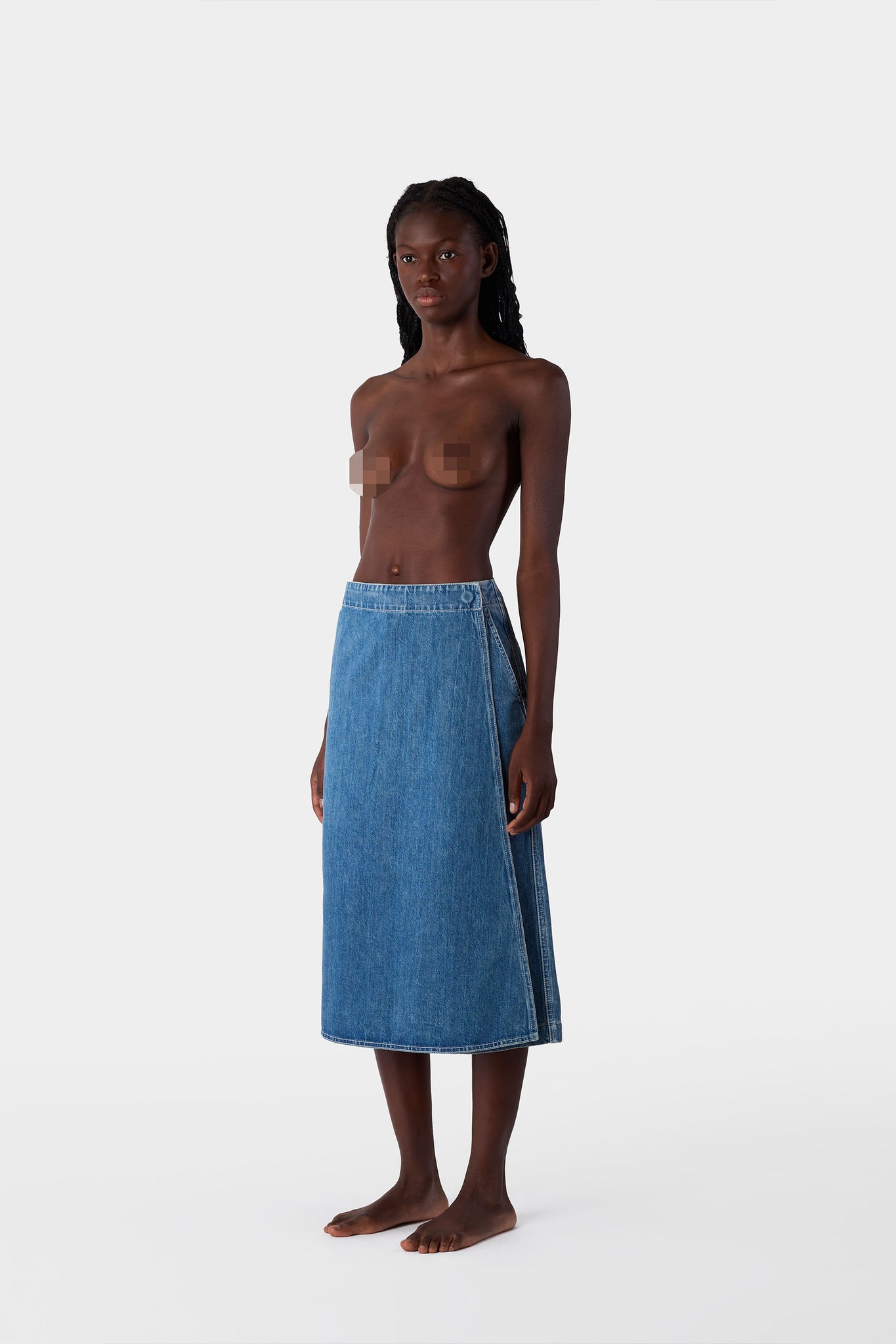 PANTA SKIRT / light washed denim