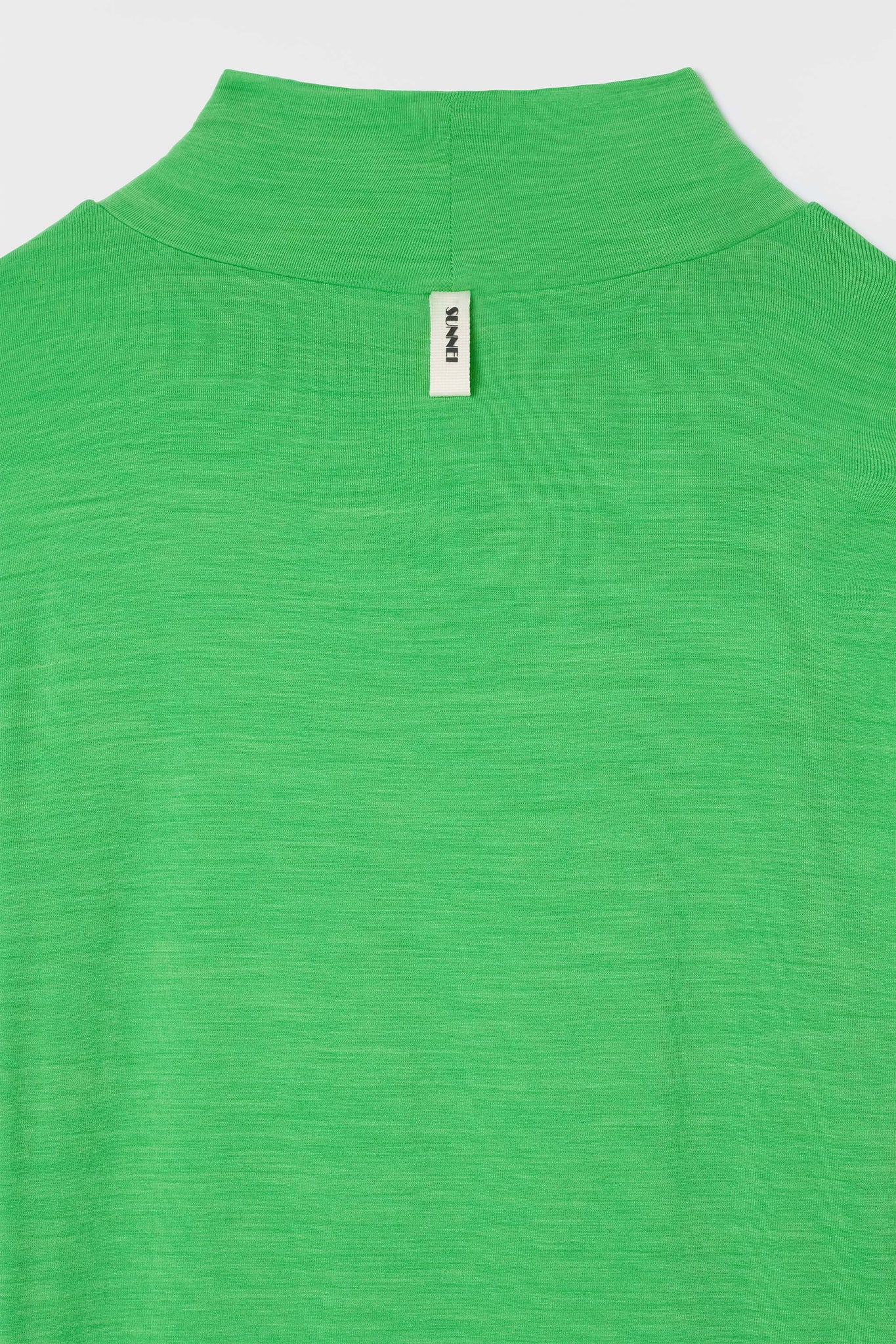 HIGHNECK LONGSLEEVE SHEER TOP / bright green