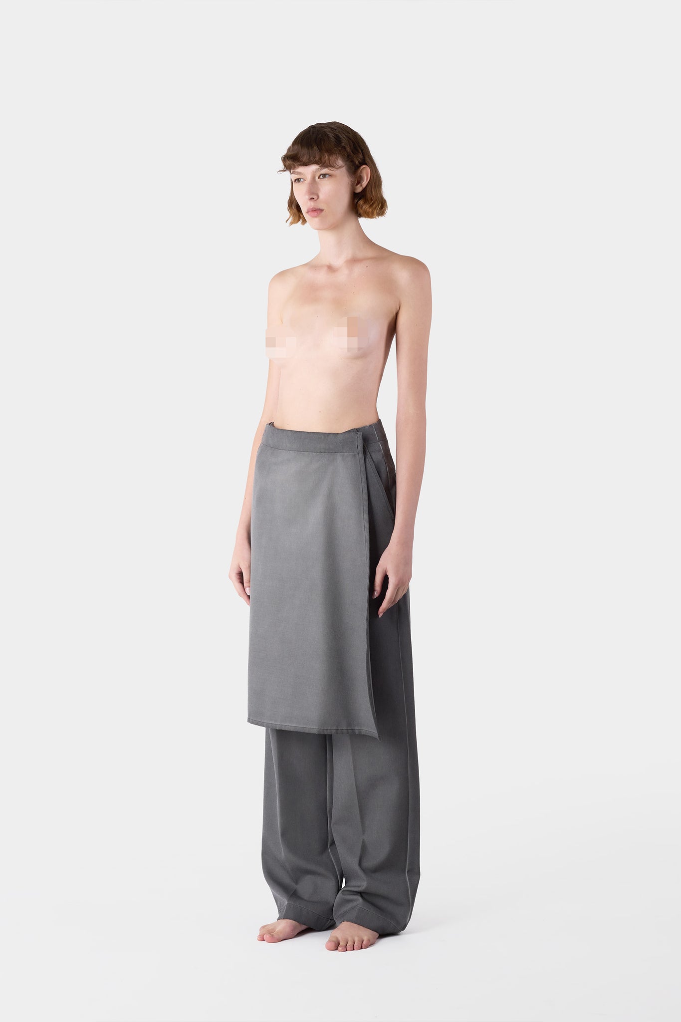 LONG PANTA SKIRT / grey