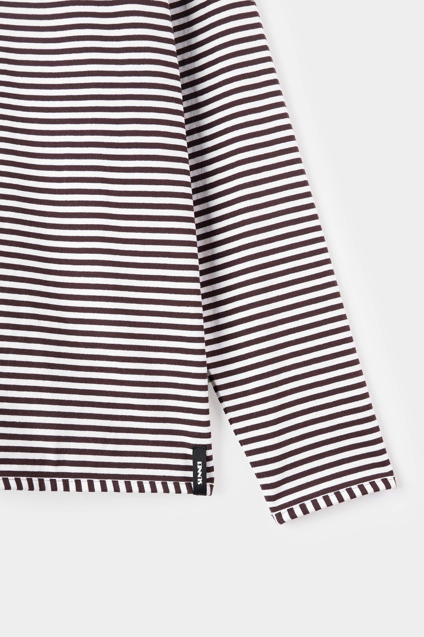 STRIPED LONGSLEEVE T-SHIRT / brown and optical white