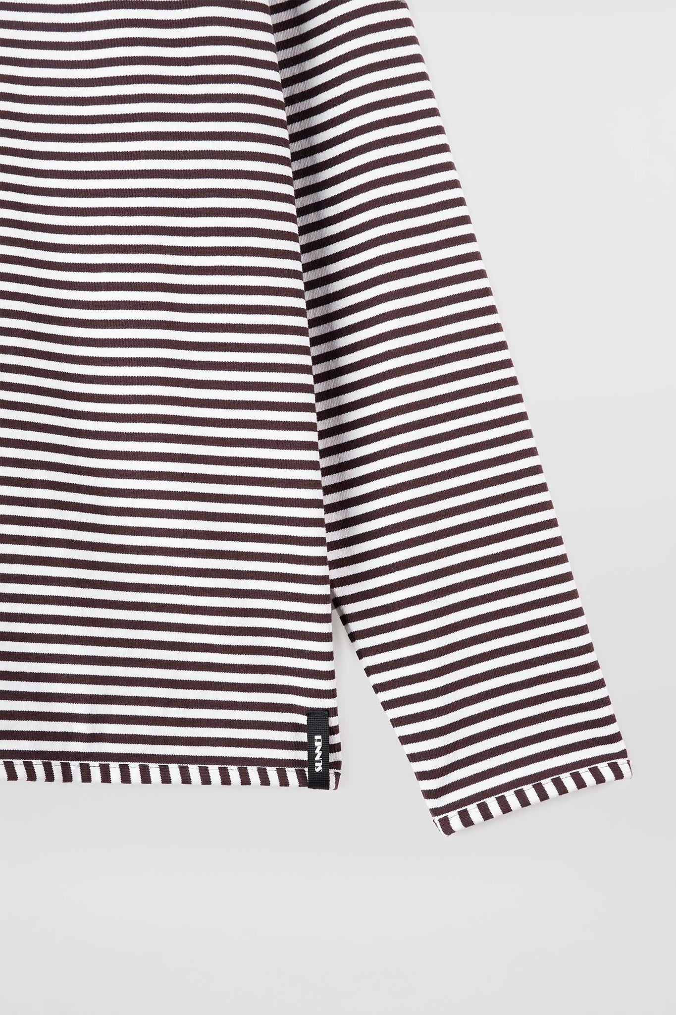 STRIPED LONGSLEEVE T-SHIRT / brown and optical white