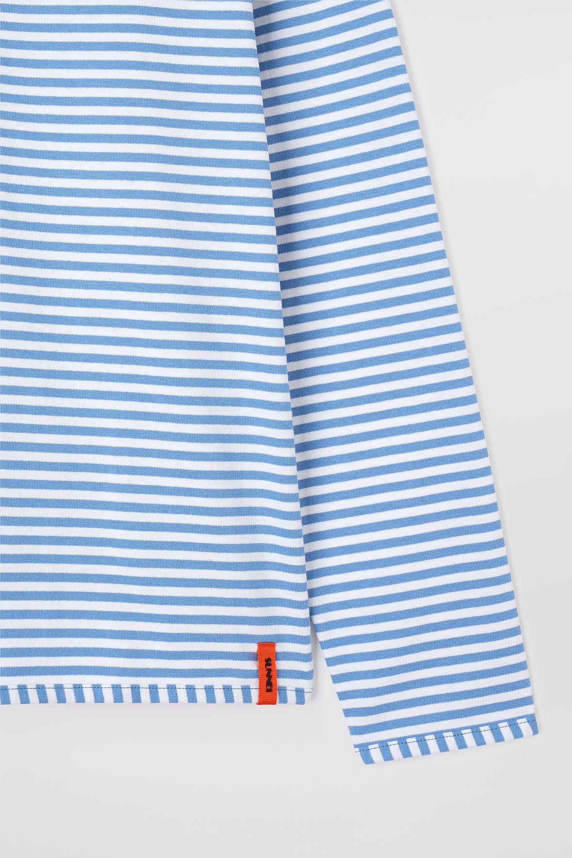 CLASSIC LONGSLEEVE T-SHIRT / azure & optical white stripes