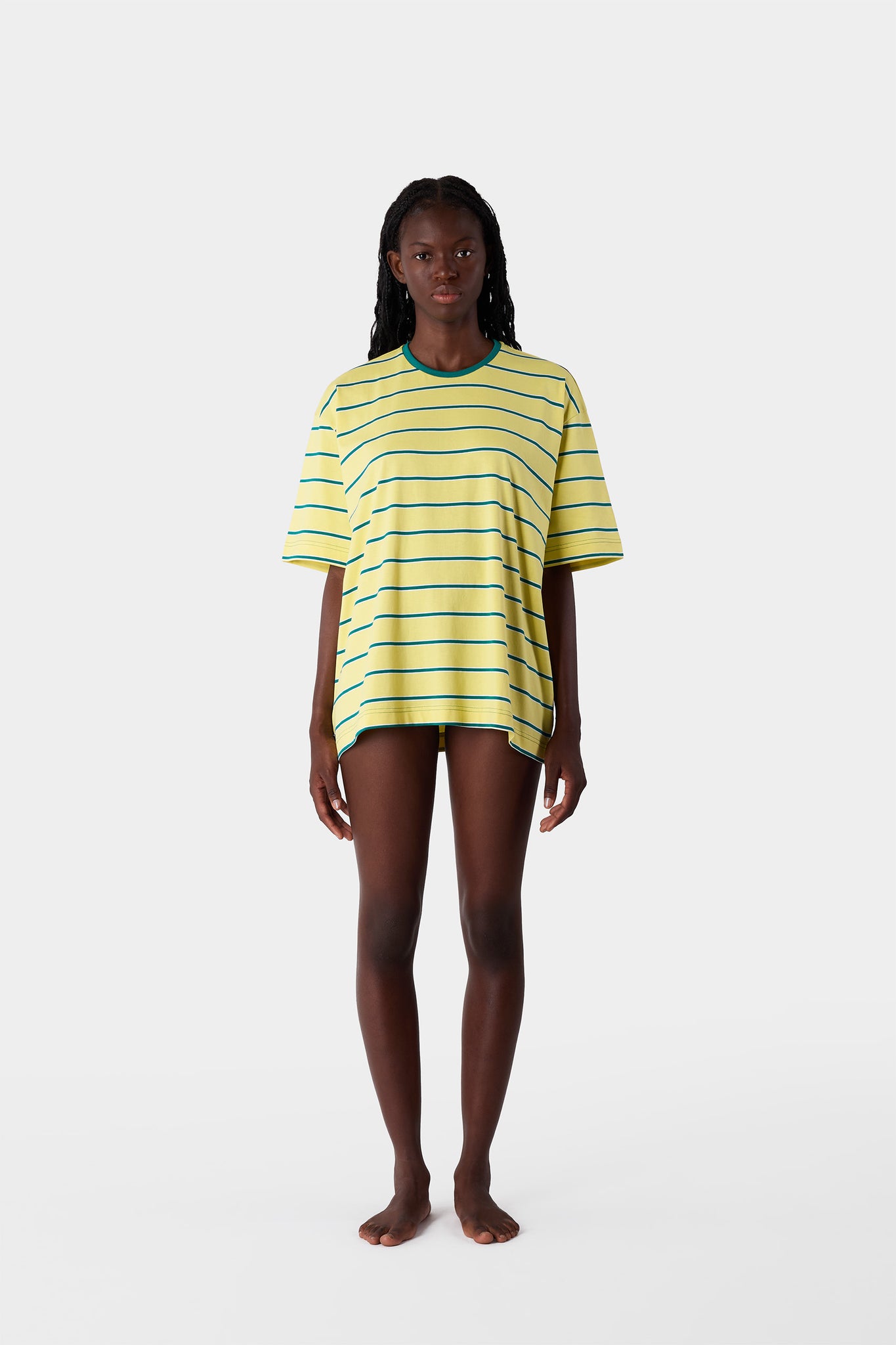 STRIPED OVER T-SHIRT / yellow