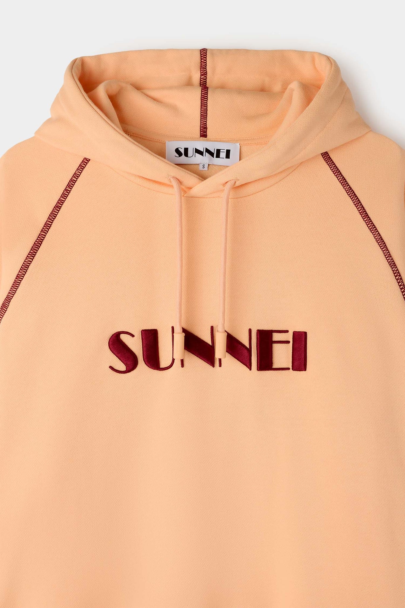 EMBROIDERED BIG LOGO HOODIE / powder pink