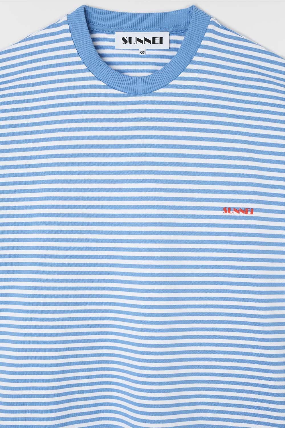 MEGA OVER T-SHIRT / azure & optical white stripes