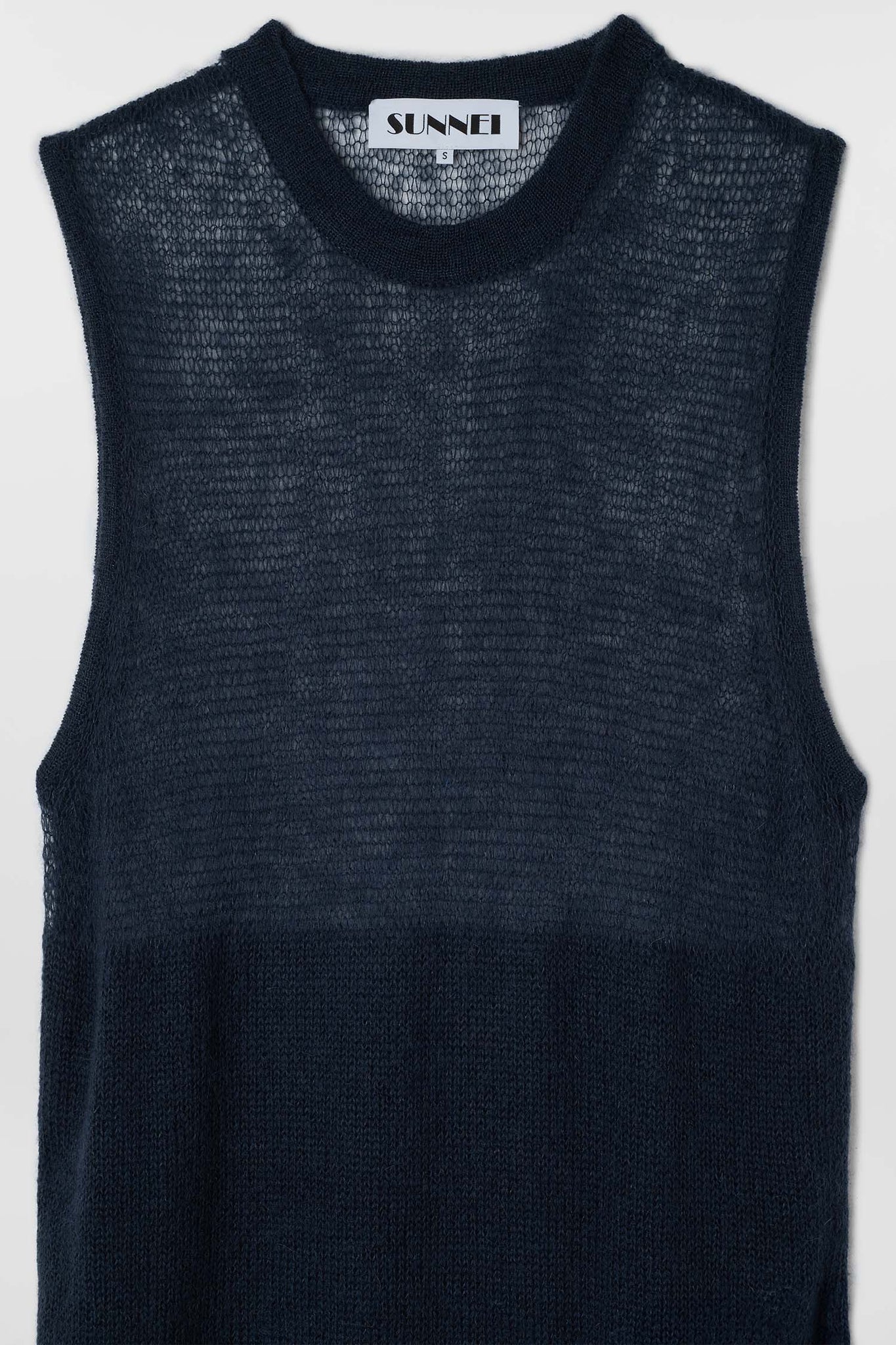 LONG VEST MOHAIR / deep blue