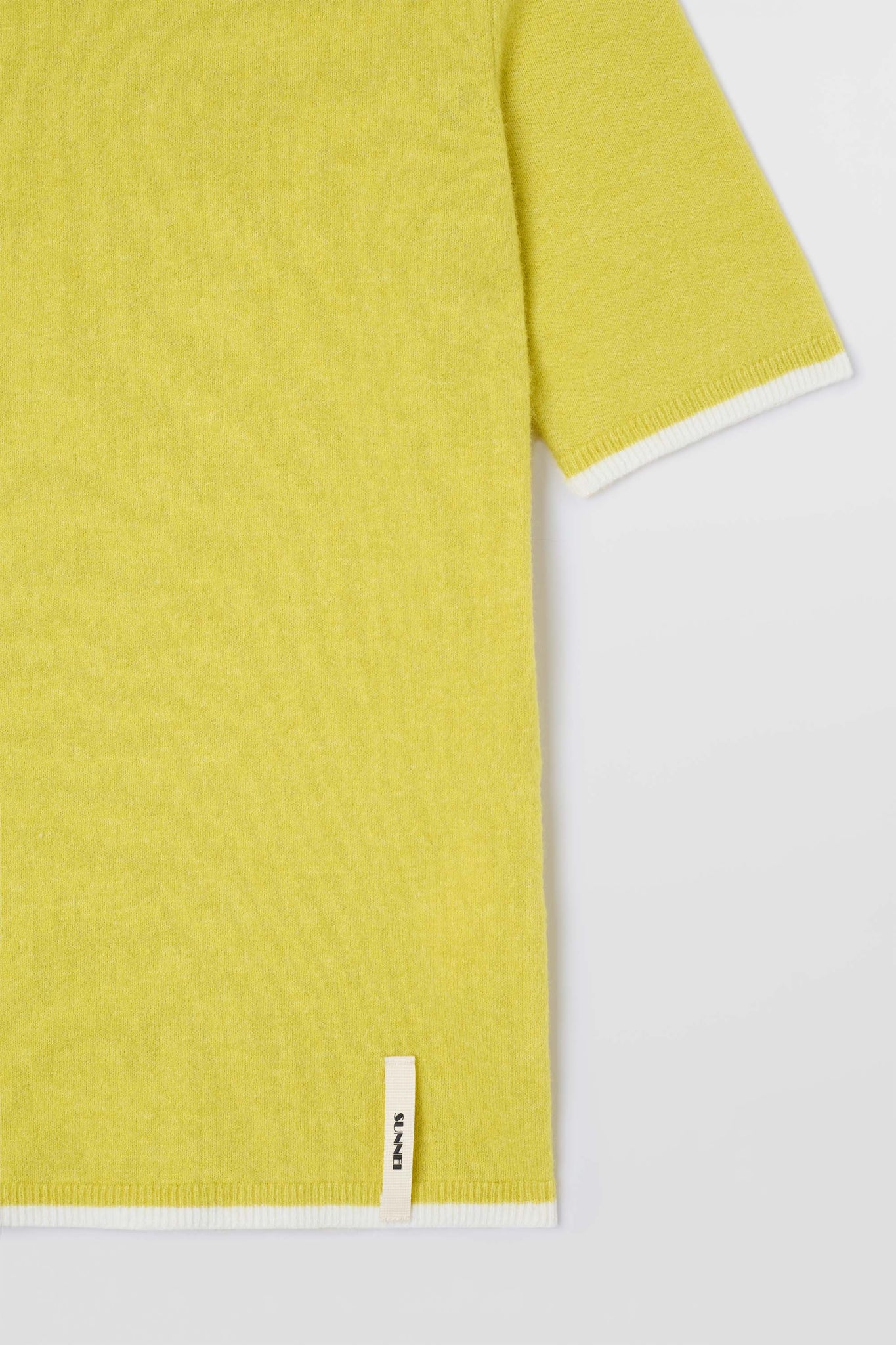 SHORTSLEEVE KNIT TOP / chartreuse