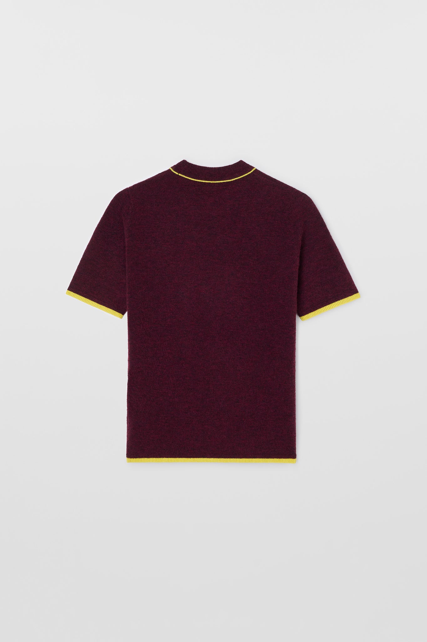 SHORTSLEEVE KNIT TOP / burnt aubergine