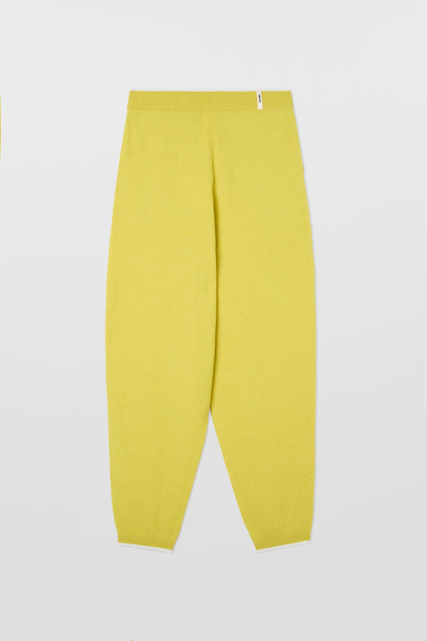KNIT ELASTIC PANTS / chartreuse