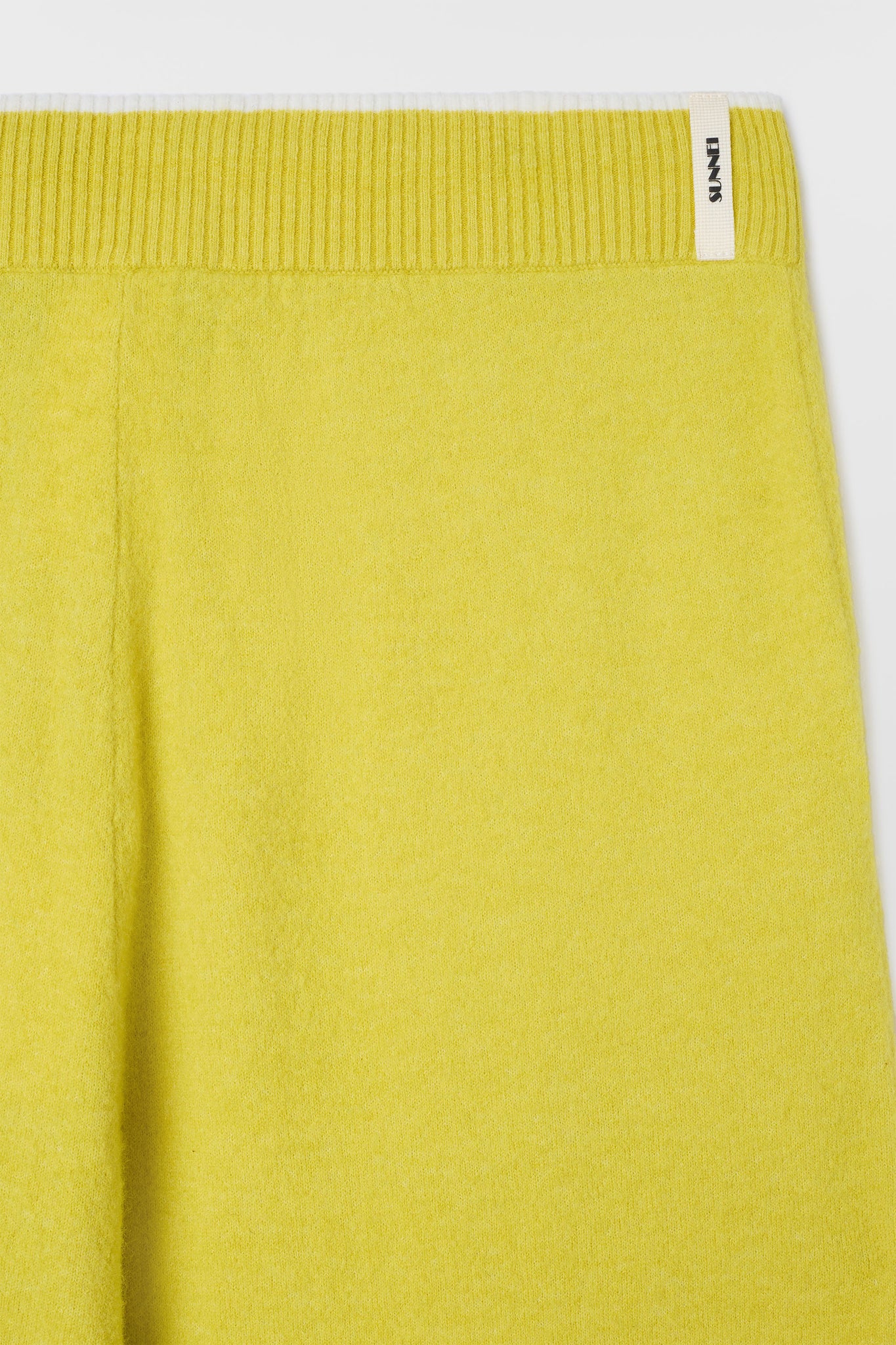 KNIT ELASTIC PANTS / chartreuse