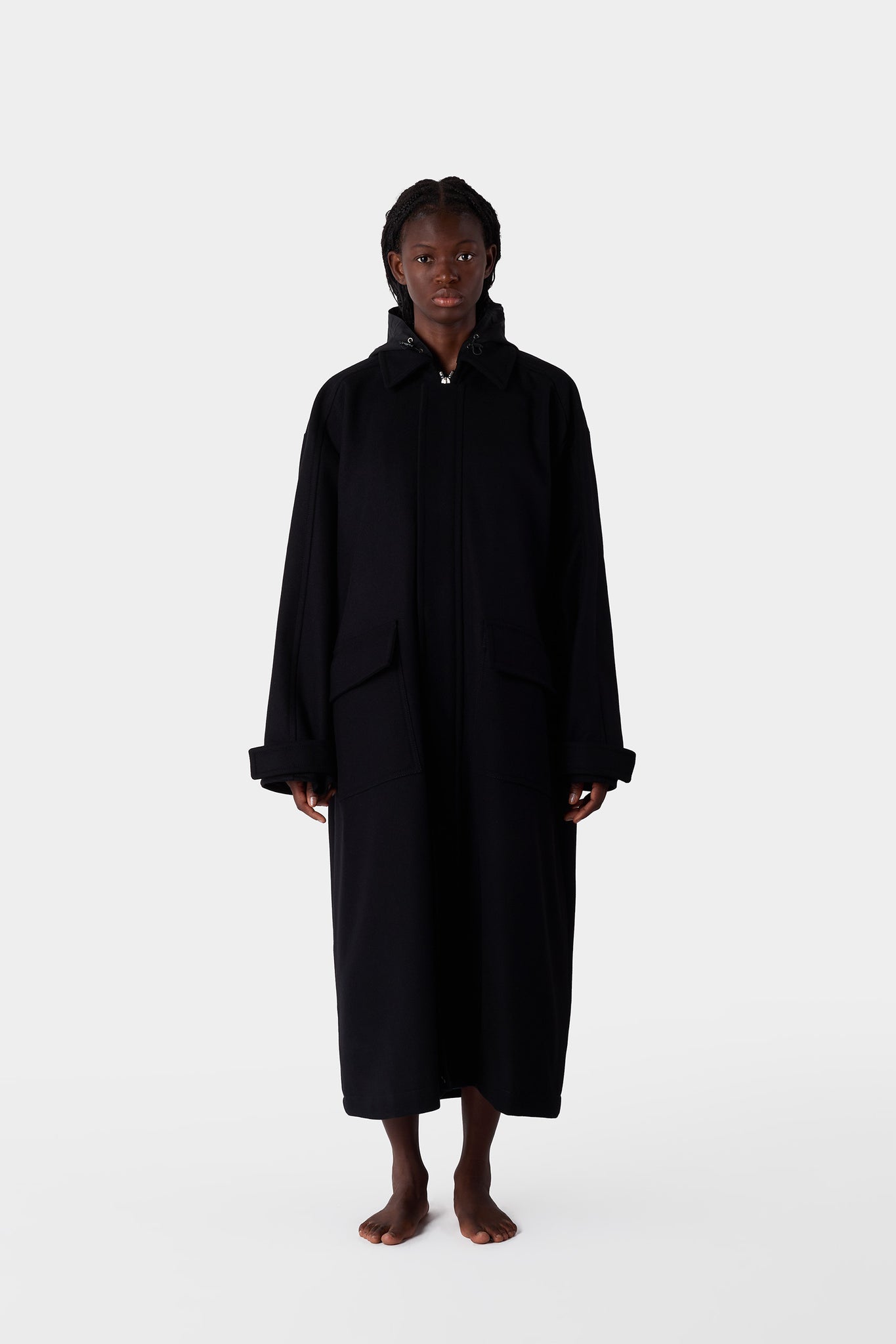 LONG CAR COAT / black