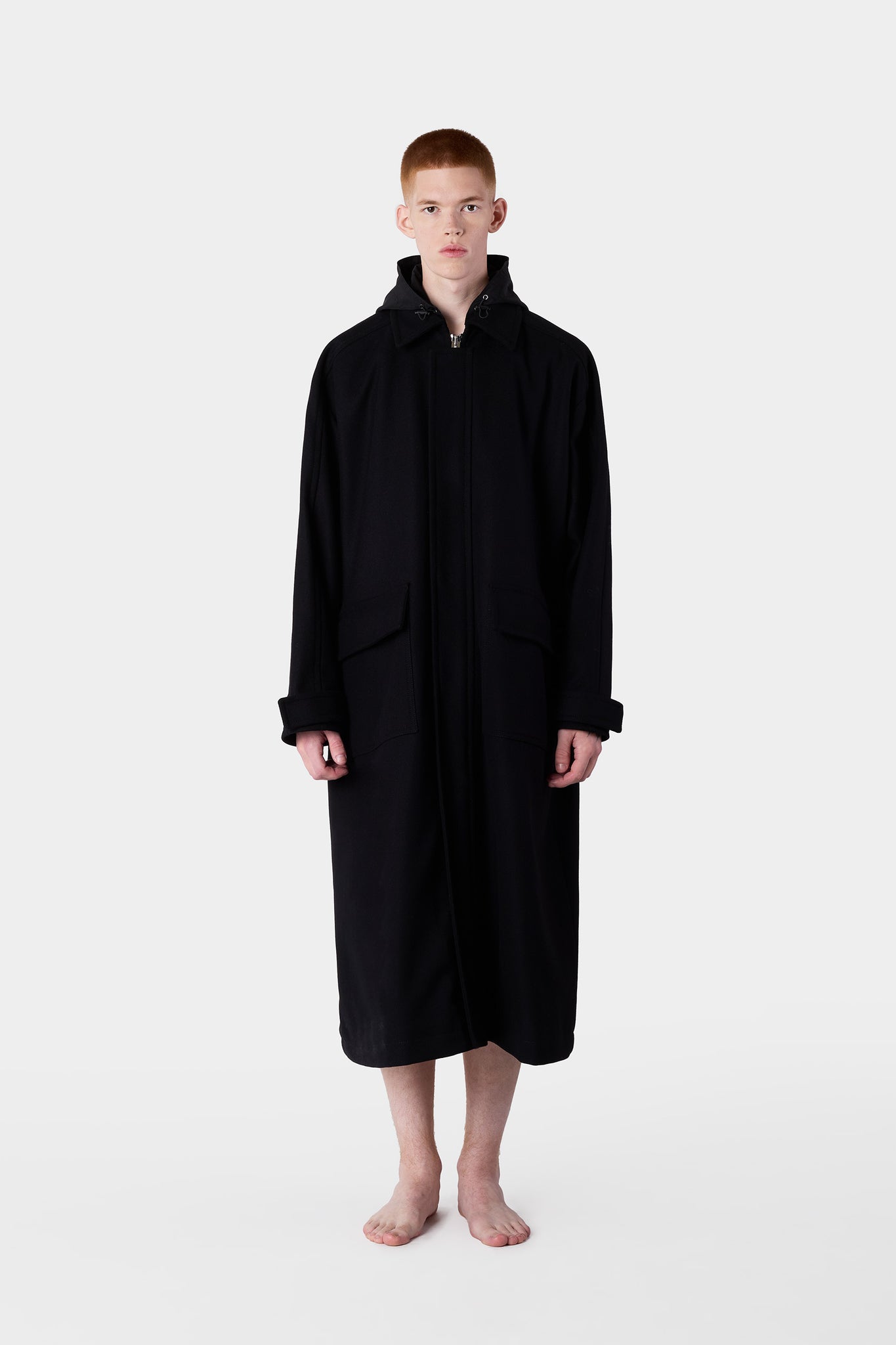 LONG CAR COAT / black