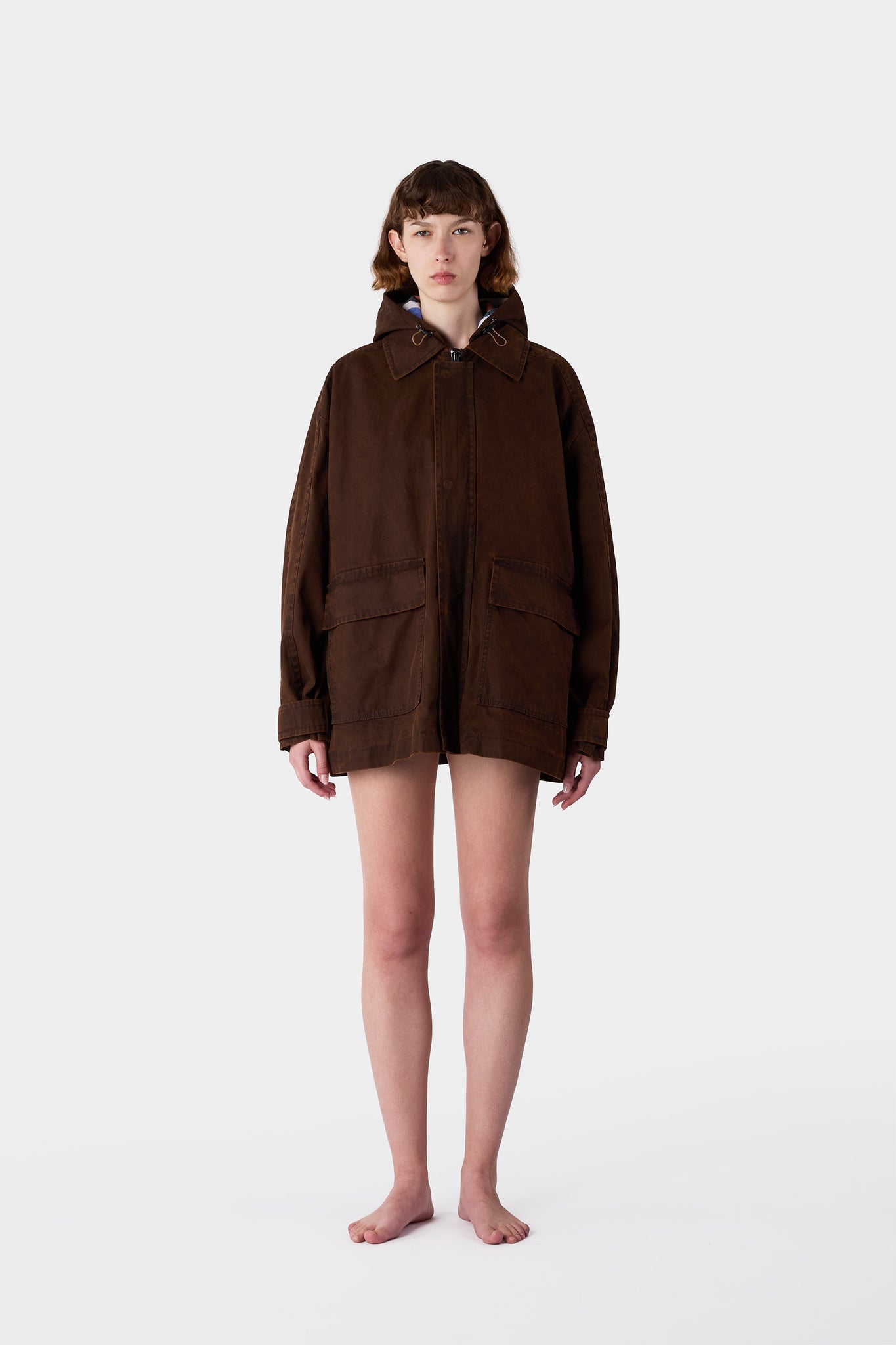 CAR COAT / brown